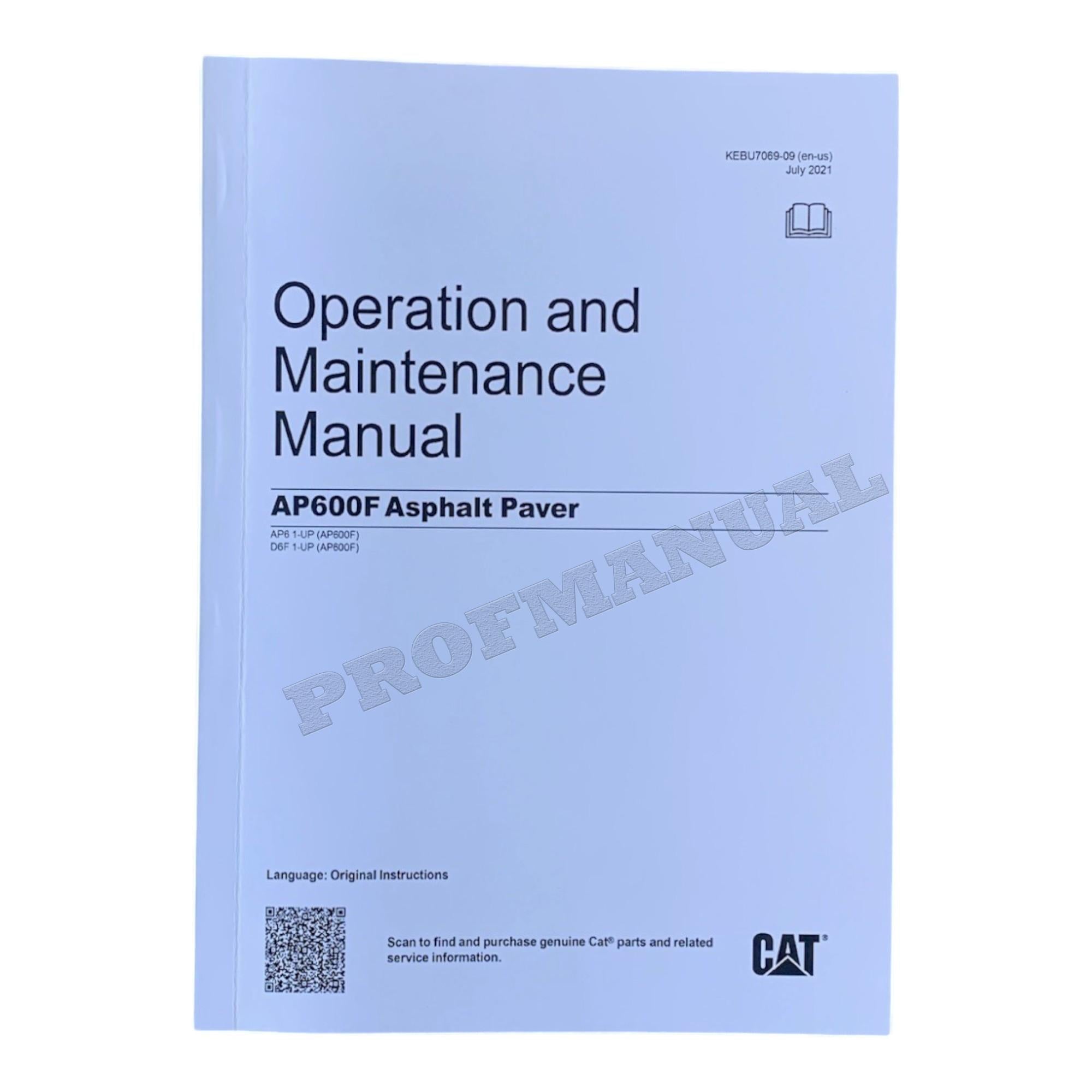 Caterpillar AP600F Asphalt Paver Operators Maintenance Manual
