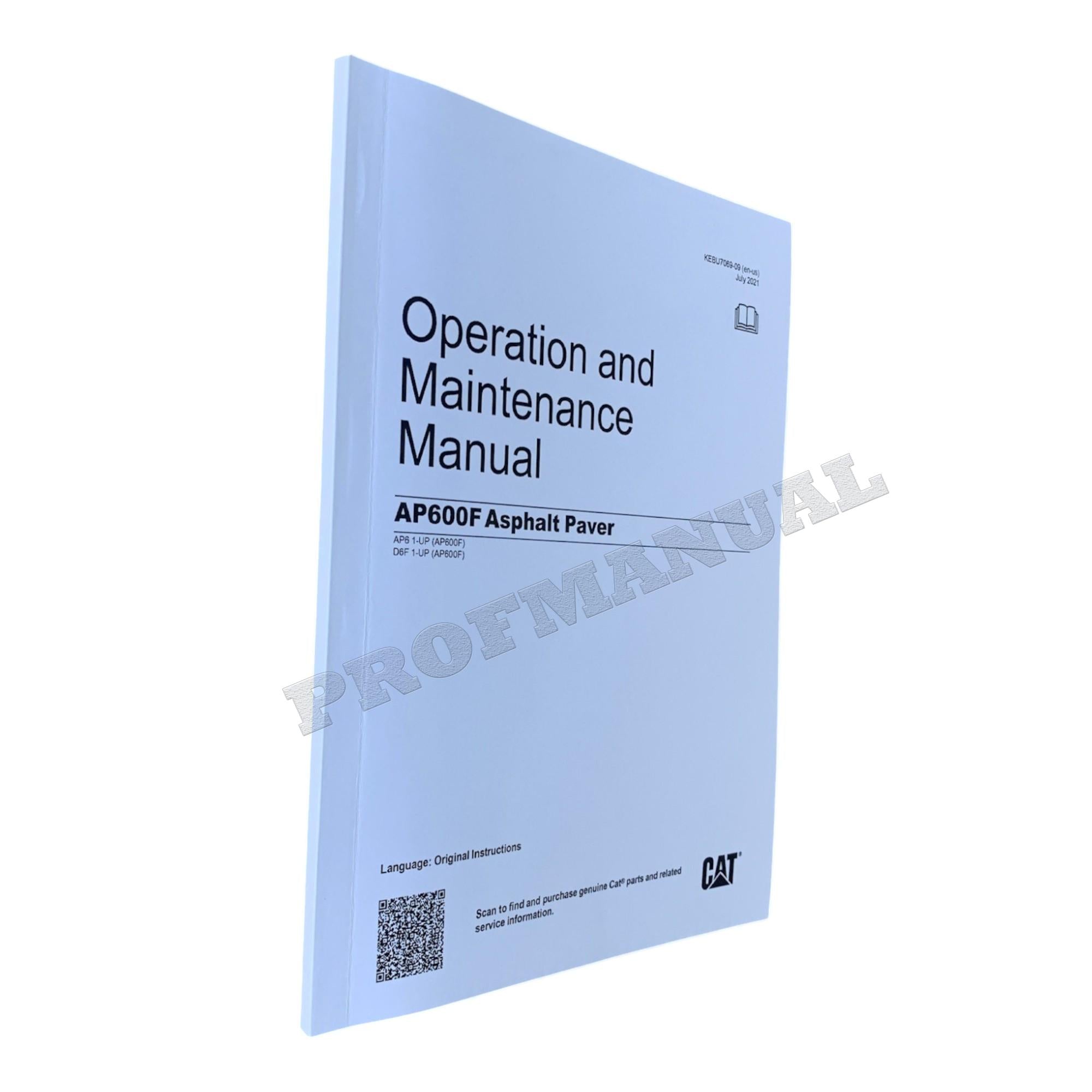 Caterpillar AP600F Asphalt Paver Operators Maintenance Manual