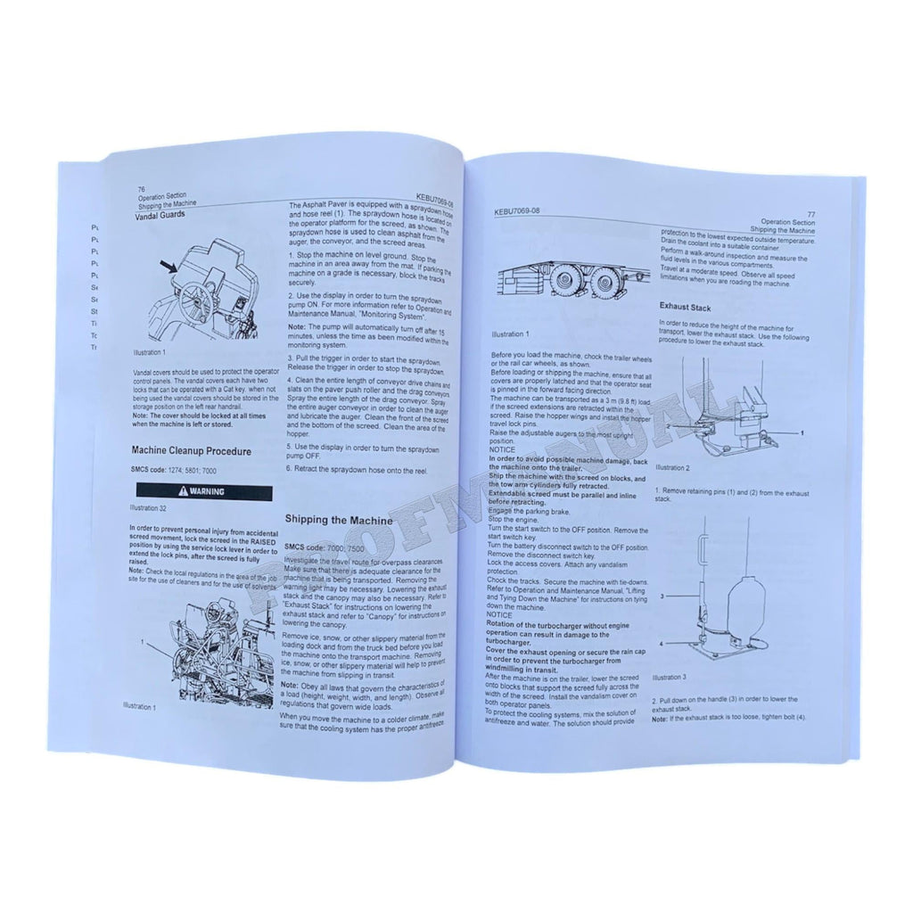 Caterpillar AP600F Asphalt Paver Operators Maintenance Manual