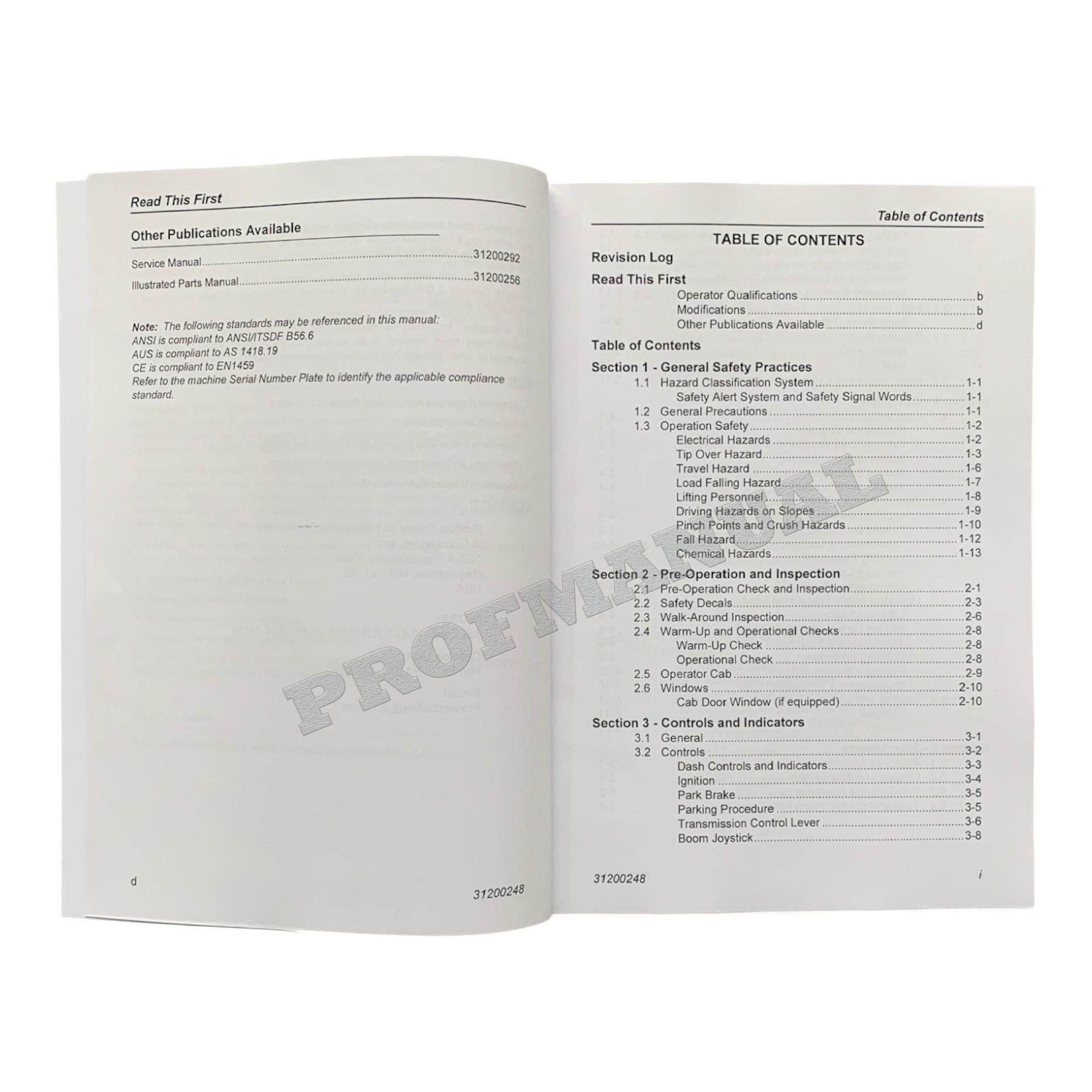Caterpillar TL943 Telehandler Operation Maintenance Manual TBL00100 TBL01598