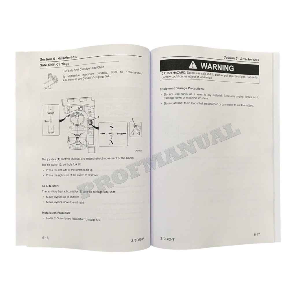Manual de operación y mantenimiento del manipulador telescópico Caterpillar TL943 TBL00100 TBL01598 