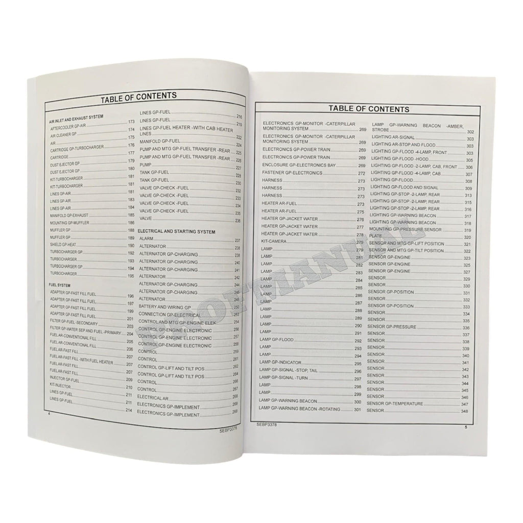 Caterpillar Cat 988G Wheel Loader Parts Catalog Manual SEBP33788