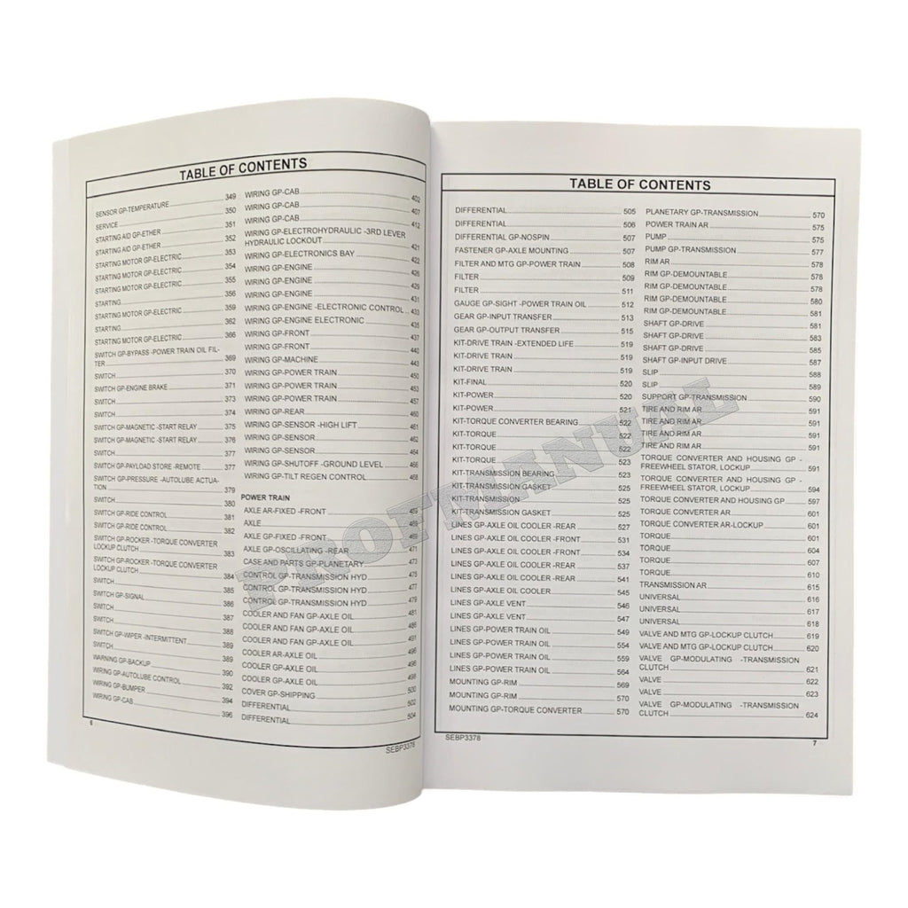Caterpillar Cat 988G Wheel Loader Parts Catalog Manual SEBP33788