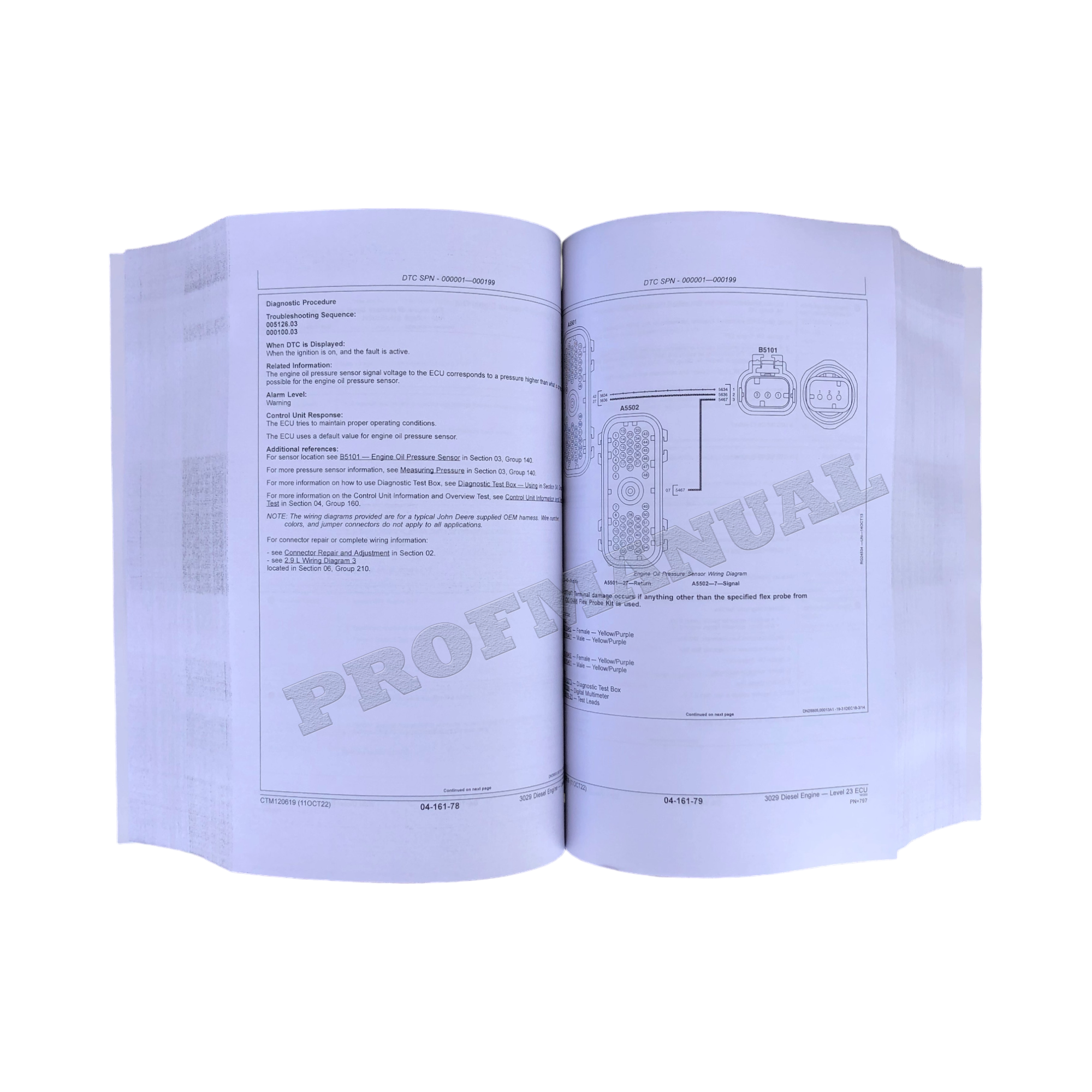 Manual de servicio y reparación de la ECU del motor John Deere 3029 de 2,9 l, nivel 23, CTM120619