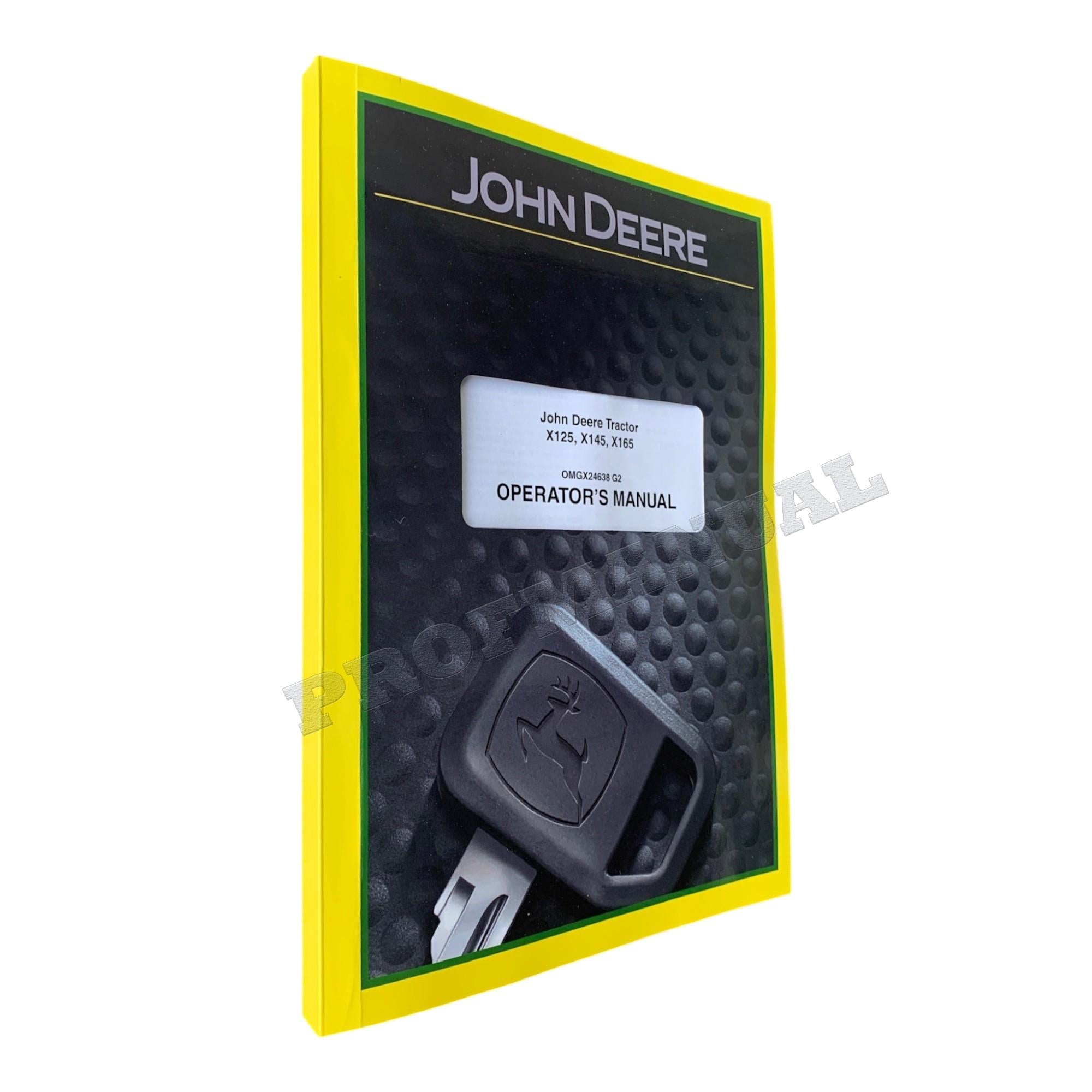 JOHN DEERE X125 X145 X165 TRAKTOR BETRIEBSANLEITUNG #3 +!¡BONIFICACIÓN!