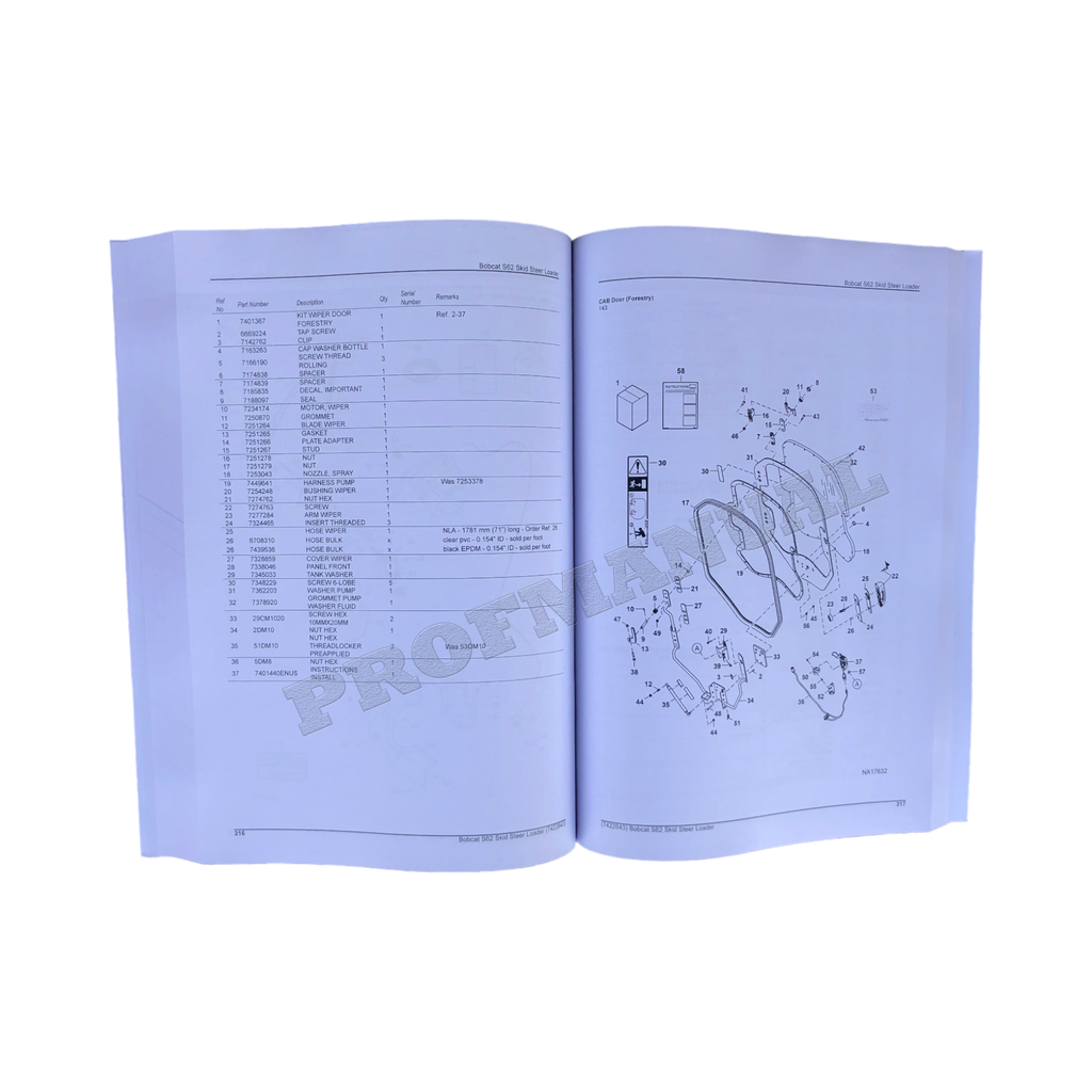 Bobcat S62 Skid Steer Loader Parts Catalog Manual