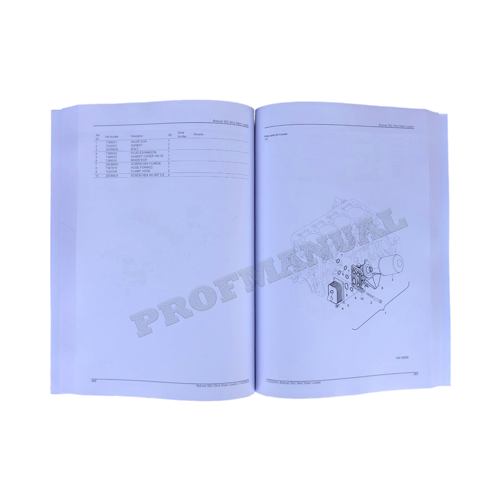 Bobcat S62 Skid Steer Loader Parts Catalog Manual