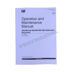 Manual del operador de la miniexcavadora hidráulica Caterpillar 300.9D 300.9D VPS