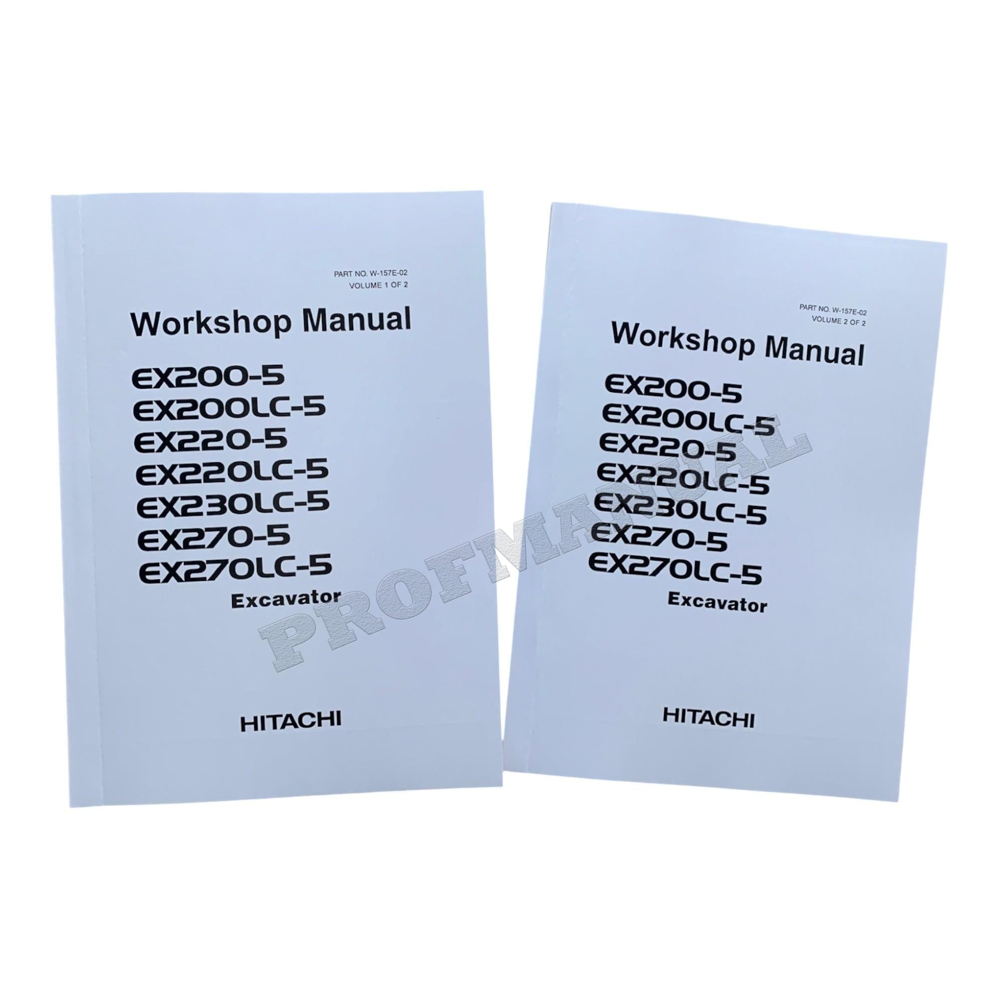 HITACHI EX200-5 EX200LC-5 EX220-5 EX220LC-5 EXCAVATOR Workshop Service manual