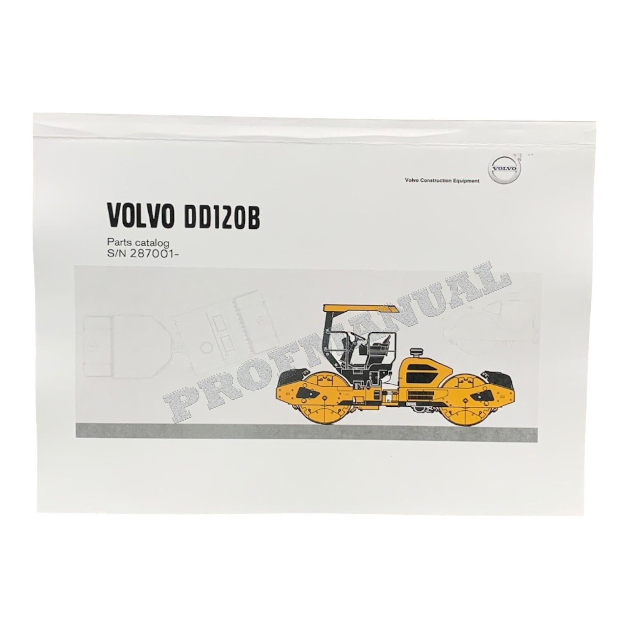 VOLVO DD120B VIBRATORY COMPACTOR Parts Catalog Hard Copy Manual S.N. 287001-