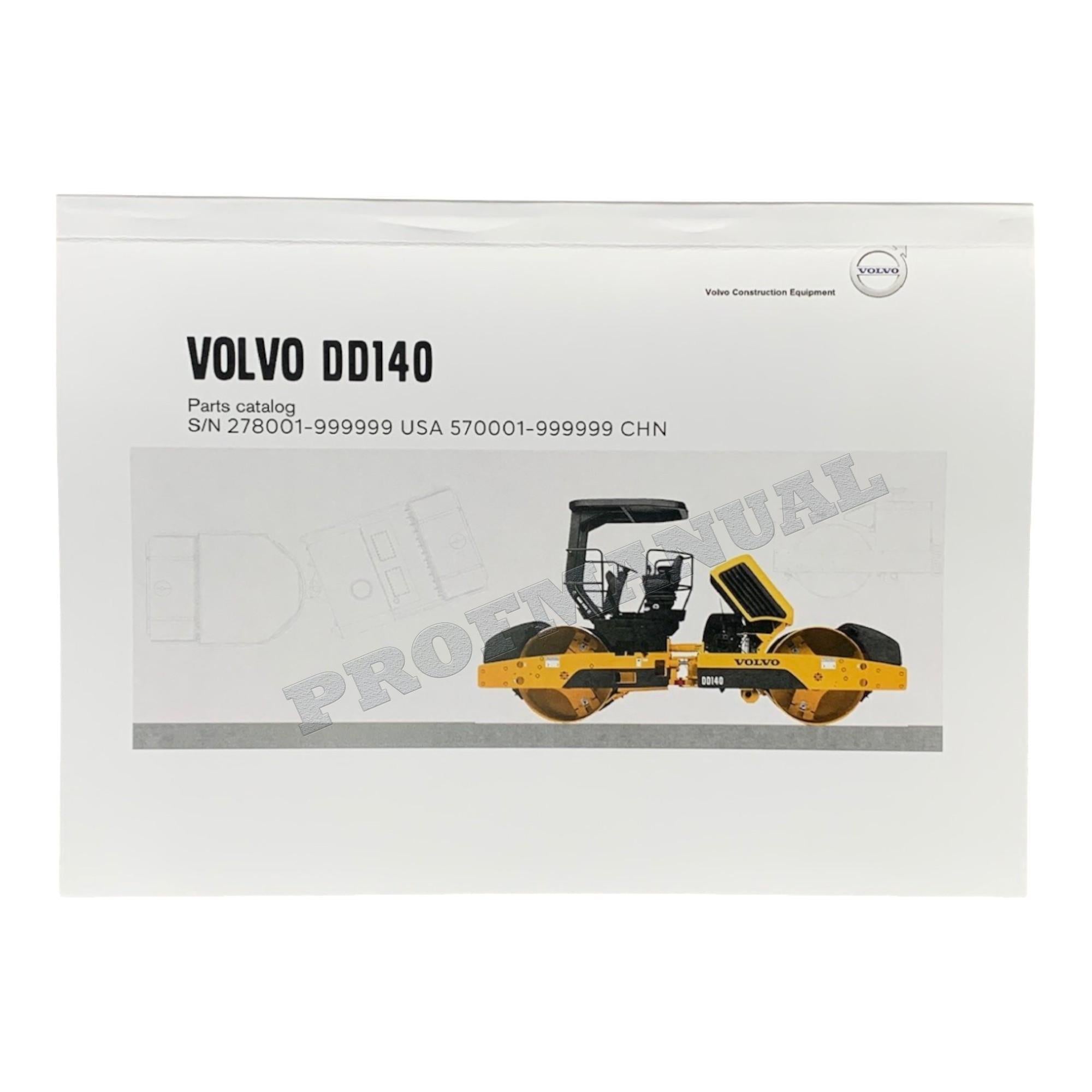 VOLVO DD140 Asphalt compactor Parts Catalog Manual S.N. 278001-999999
