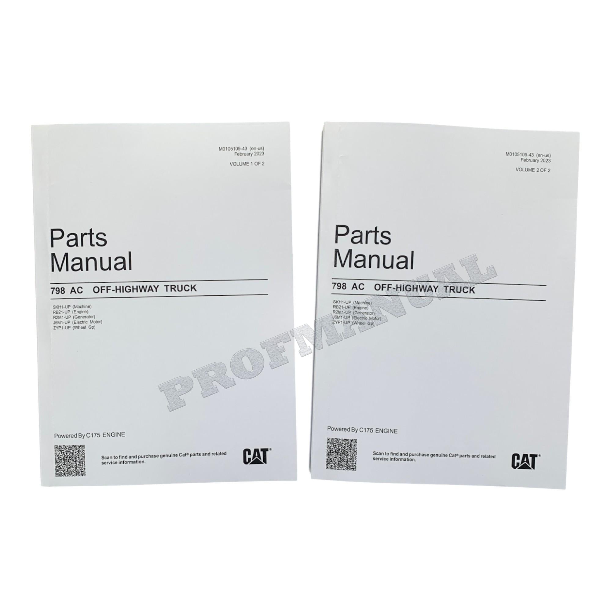 Caterpillar Cat 798AC Off Highway Truck Parts Catalog Manual