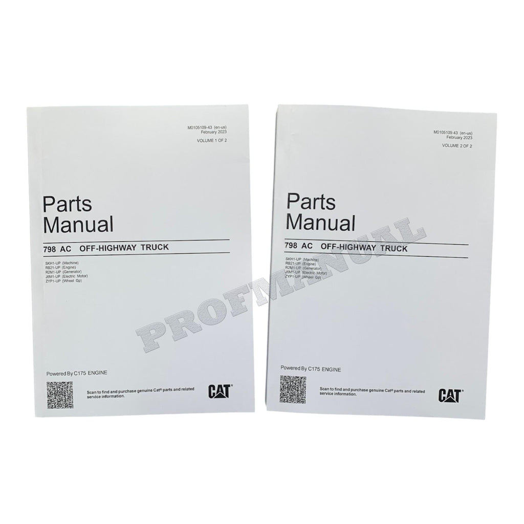 Caterpillar Cat 798AC Off Highway Truck Parts Catalog Manual M0105109