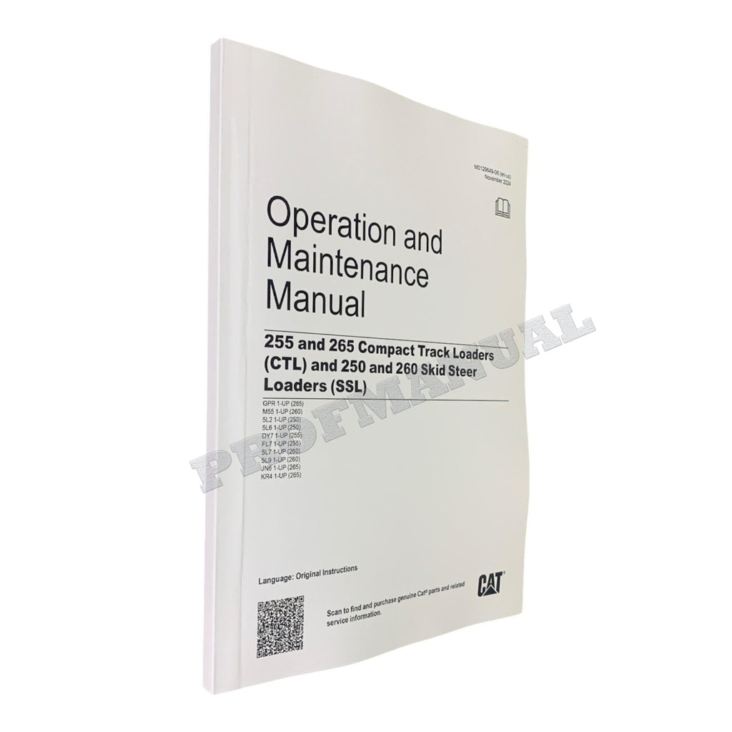 Manual de mantenimiento del operador de cargadoras compactas de cadenas Caterpillar 255 y 265 CTL
