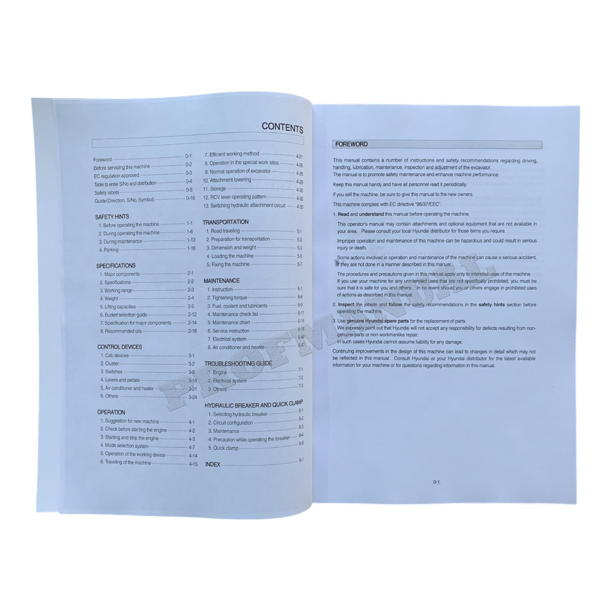 Hyundai R200W-7 WHEELED EXCAVATOR Operators Maintenance Manual