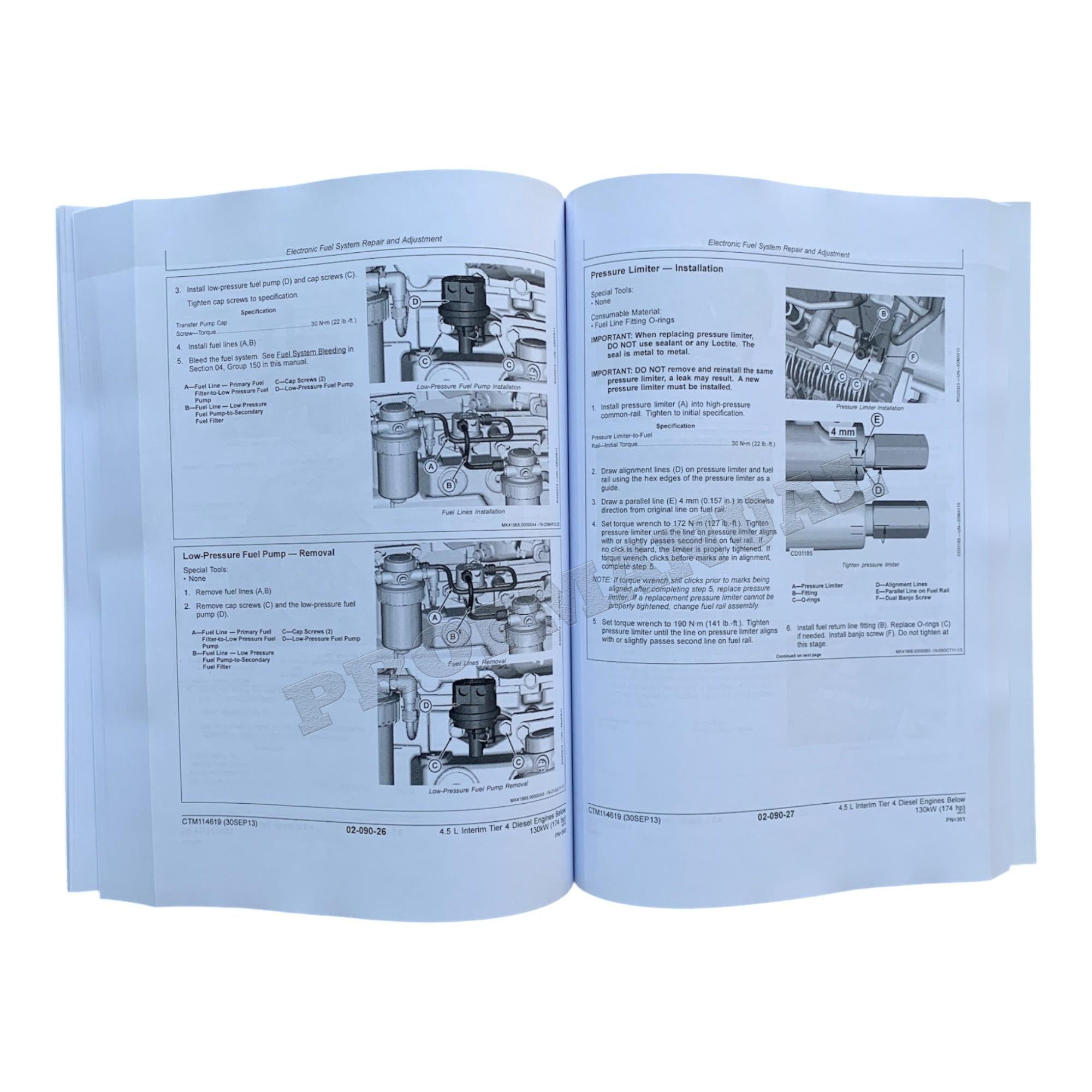 Manual de servicio y reparación de la ECU del motor John Deere 4045 de 4,5 l, nivel 23, CTM114619