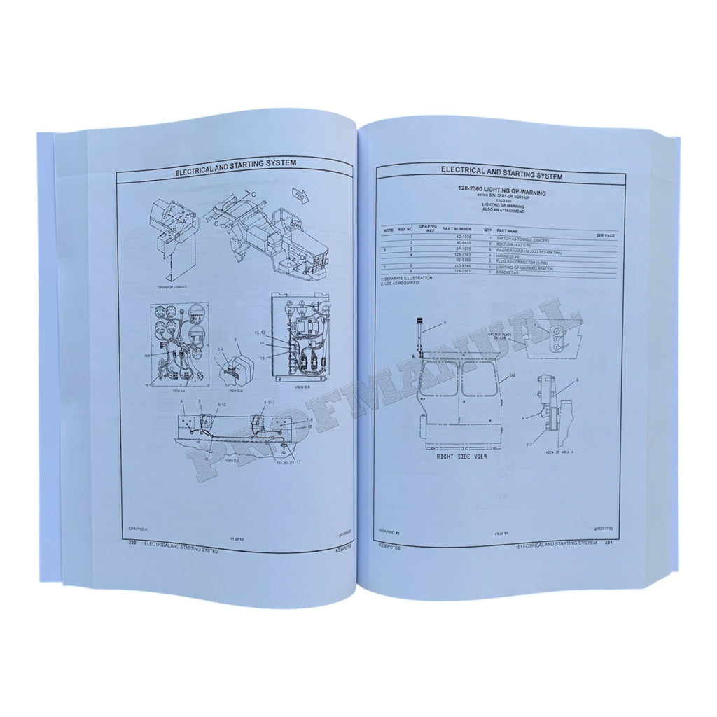 Caterpillar SS 250B Soil Stabilizer RR 250B Road Reclaimer Parts Catalog Manual