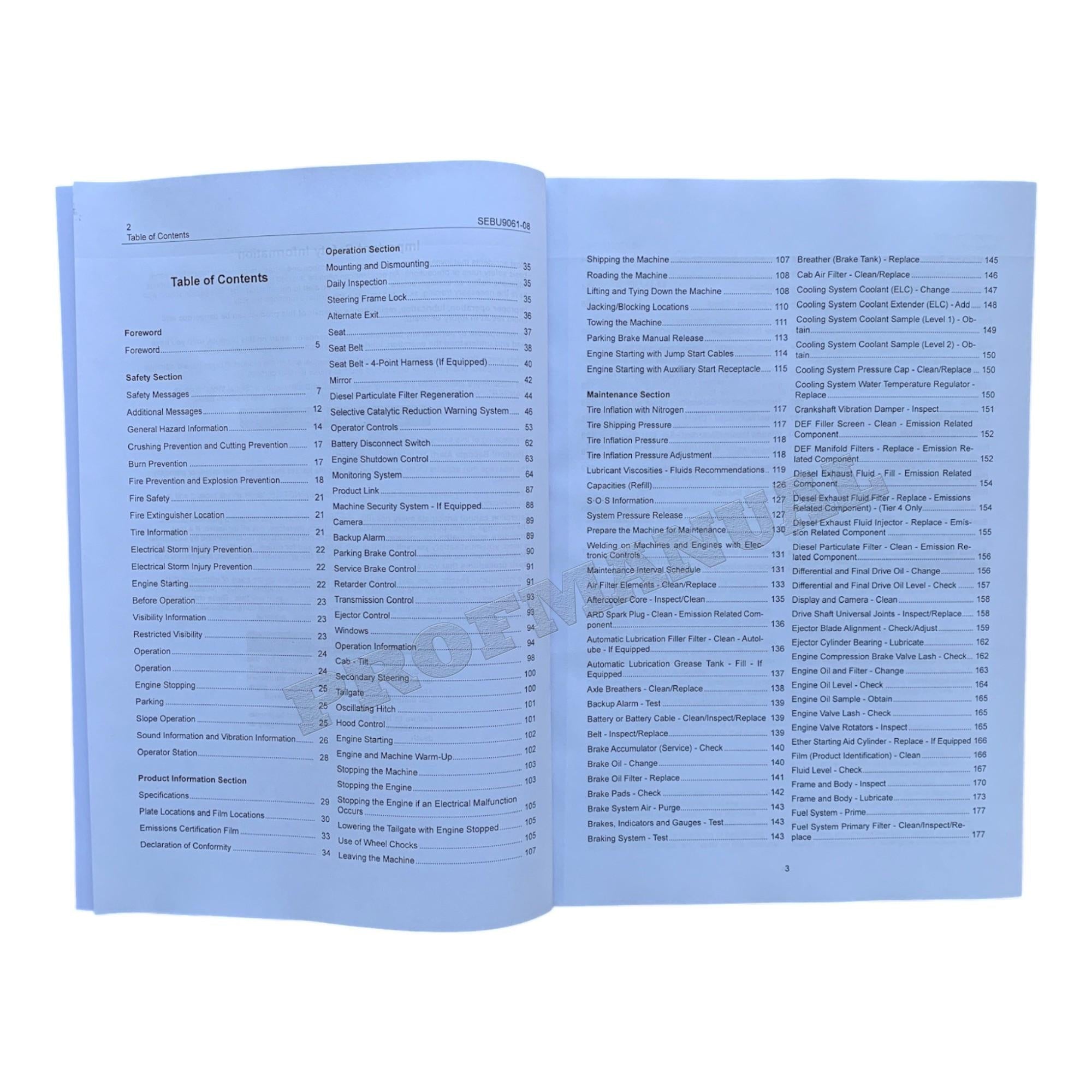 Caterpillar 740C Ejector Articulated Truck Operators Maintenance Manual