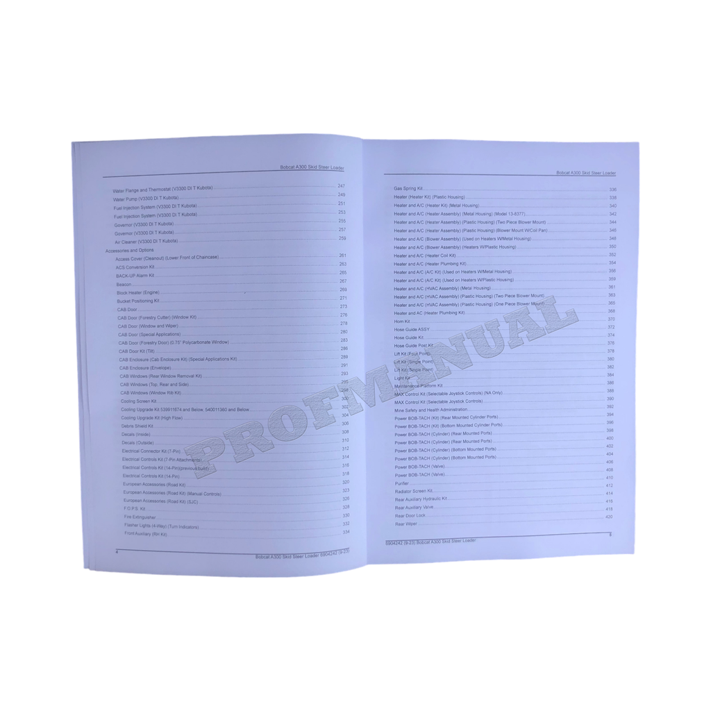 Bobcat A300 Skid Steer Loader Parts Catalog Manual 539911001- 540011001-