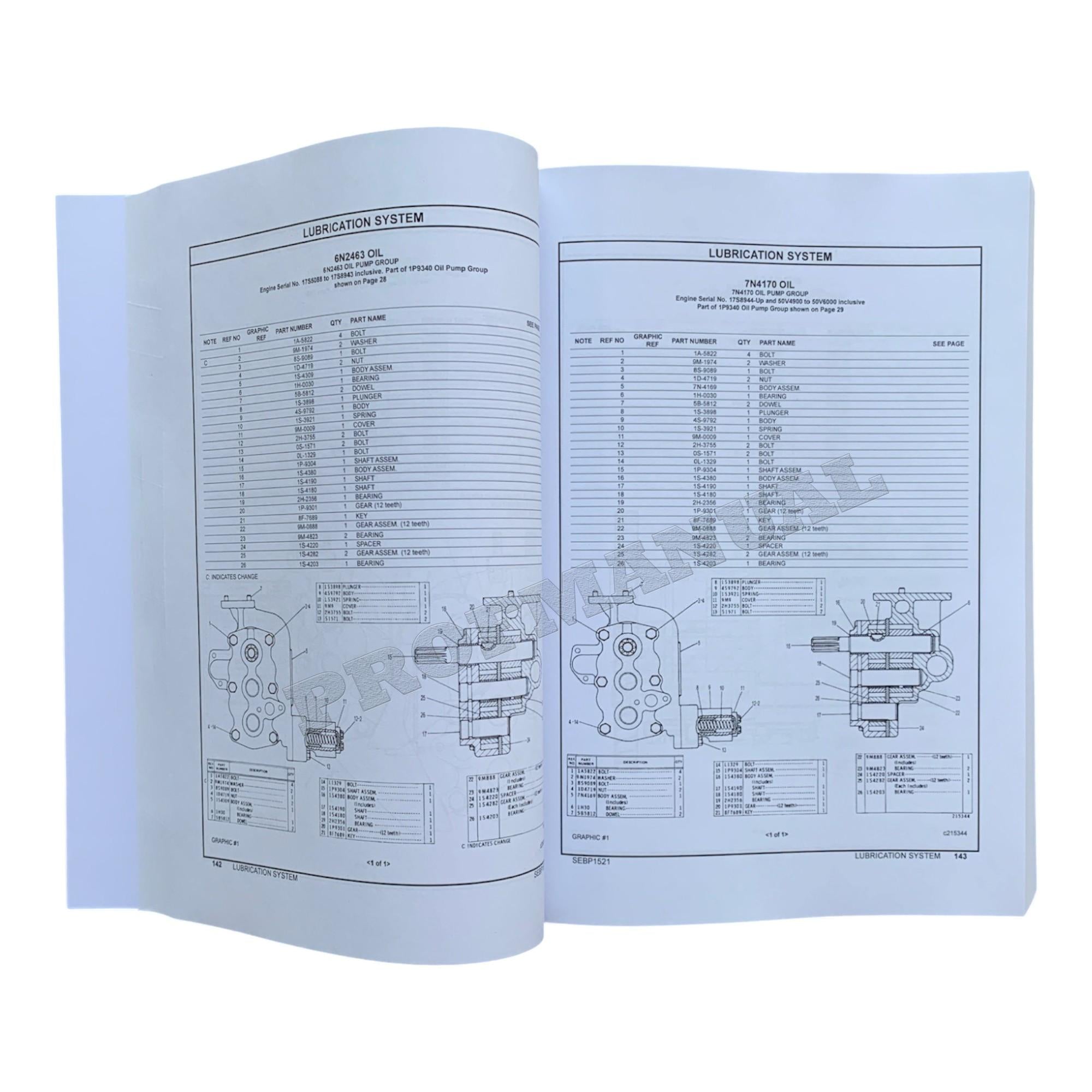 Caterpillar Cat D8K Tractor Certified Rebuild Parts Catalog Manual 77V5006-Up