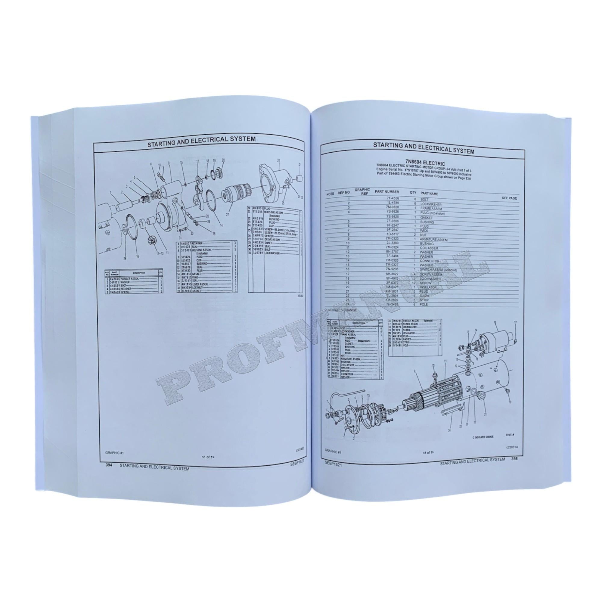 Caterpillar Cat D8K Tractor Certified Rebuild Parts Catalog Manual 77V5006-Up
