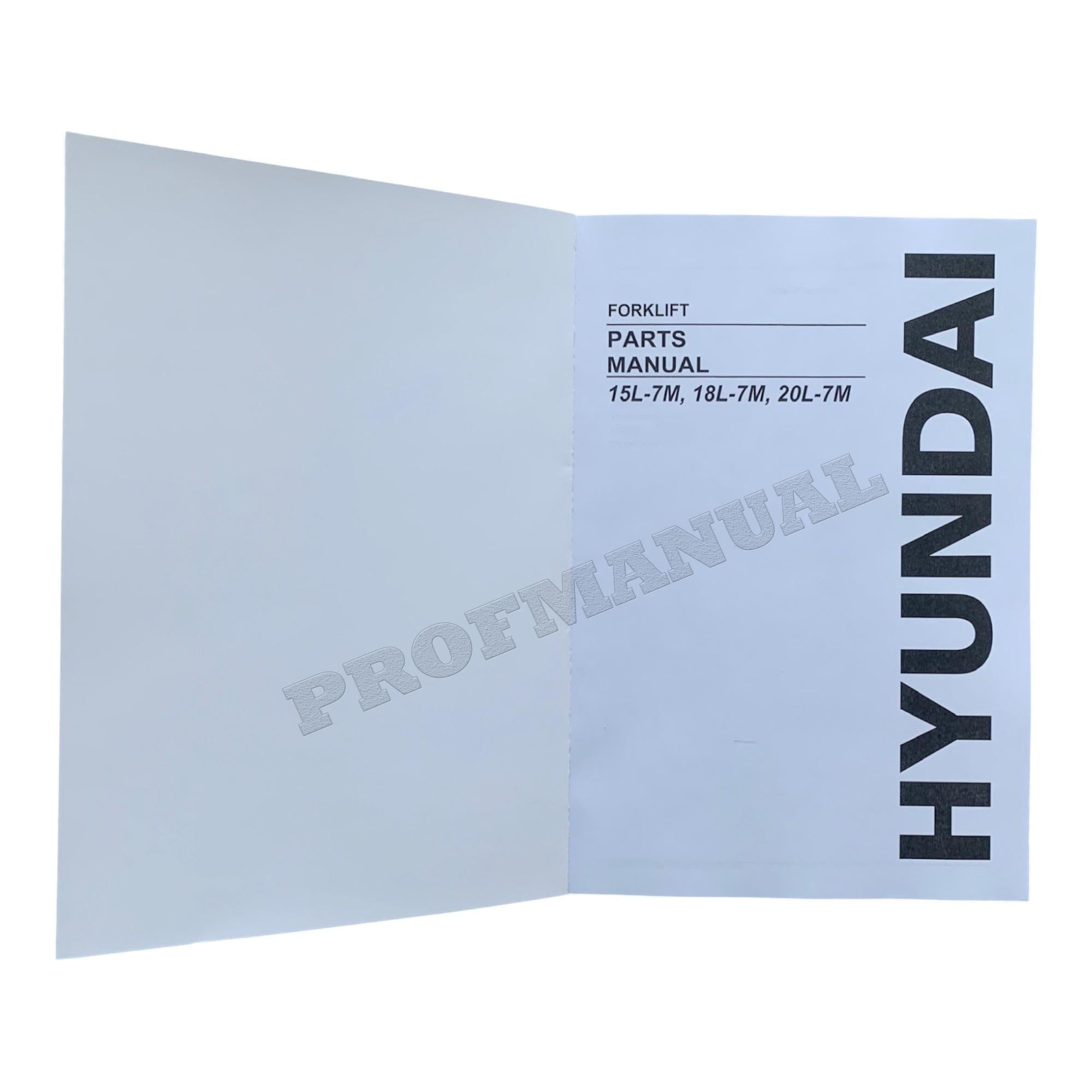 Manual del catálogo de piezas de gas para montacargas Hyundai 15L-7M
