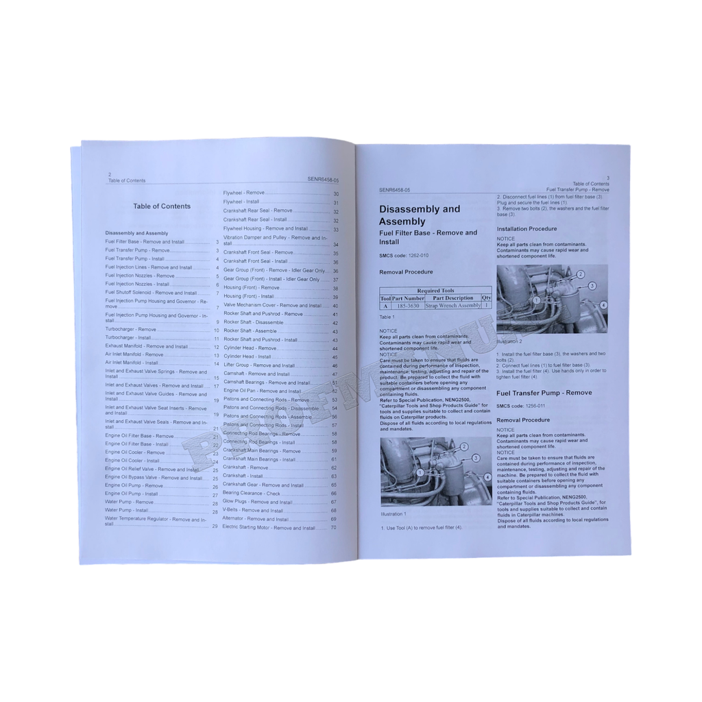 Caterpillar CAT 3046 Engine Built Machine Manual Disassembly Assembly