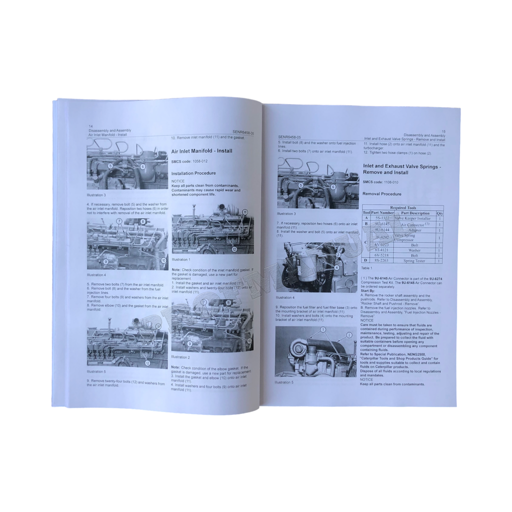 Caterpillar CAT 3046 Engine Built Machine Manual Disassembly Assembly