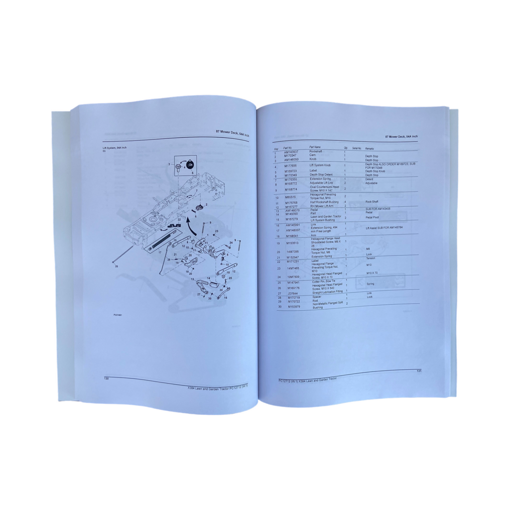 MANUAL DEL CATÁLOGO DE PIEZAS DEL TRACTOR JOHN DEERE X384 