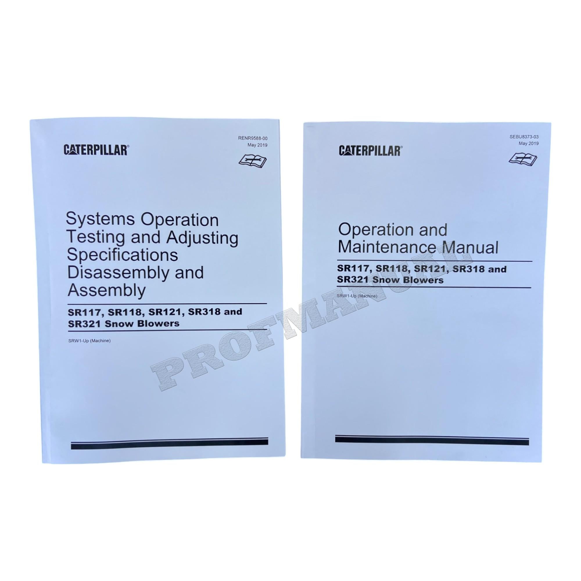 Caterpillar SR117 SR118 SR121 SR318 SR321 Snowblower Full Service Manual *Send ser number