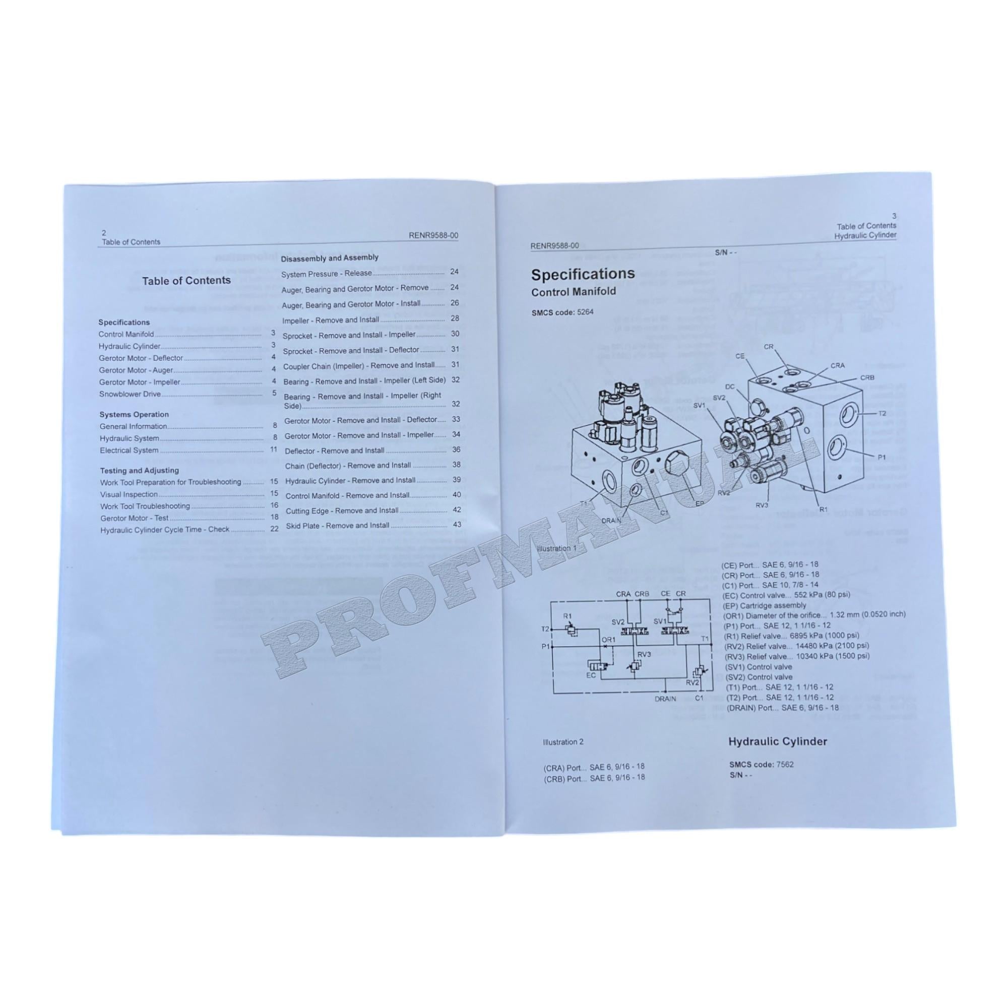 Caterpillar SR117 SR118 SR121 SR318 SR321 Snowblower Full Service Manual *Send ser number