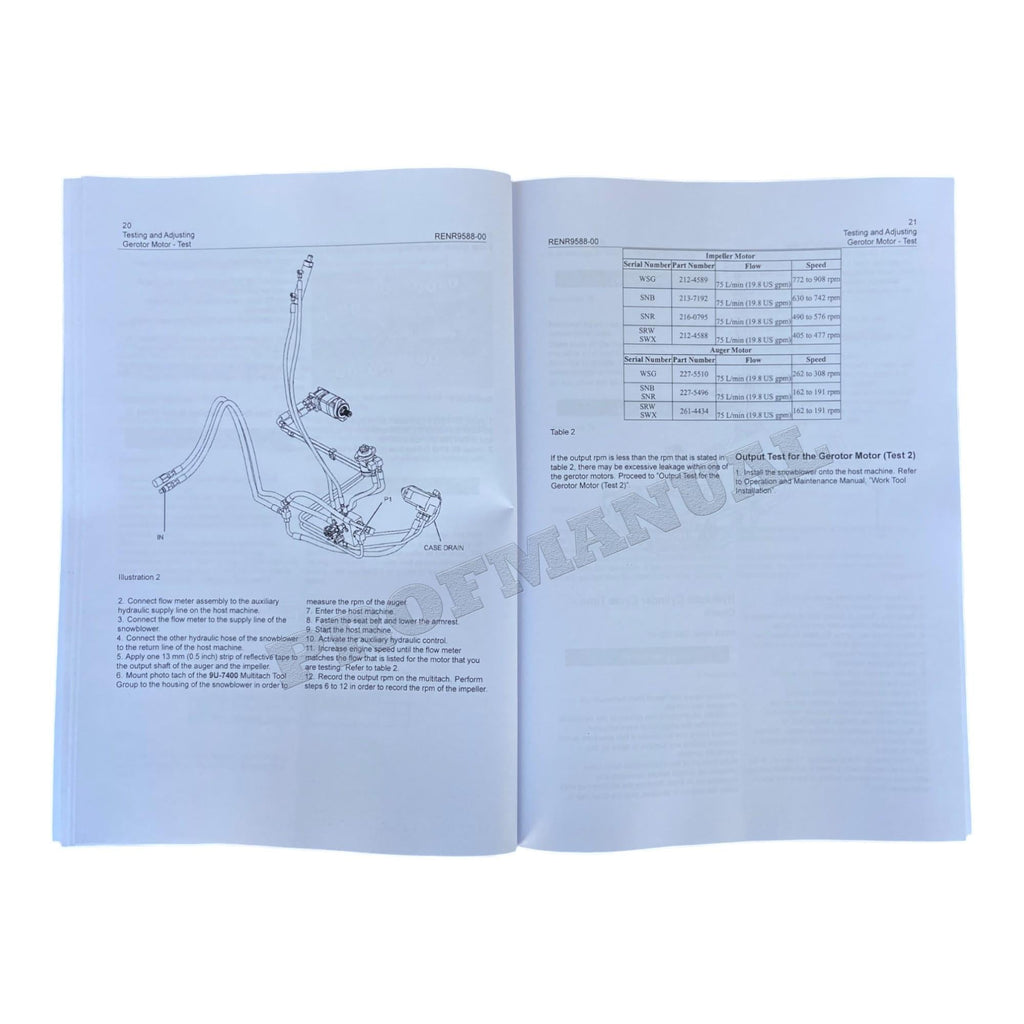 Caterpillar SR117 SR118 SR121 SR318 SR321 Snowblower Full Service Manual *Send ser number