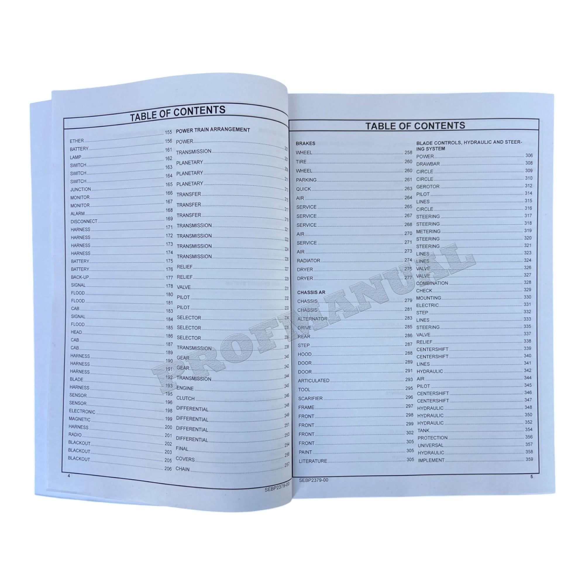 Manual del catálogo de piezas de la motoniveladora Caterpillar 130G