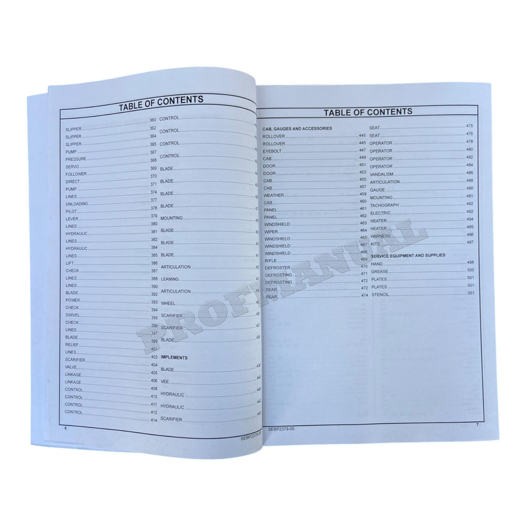 Manual del catálogo de piezas de la motoniveladora Caterpillar 130G