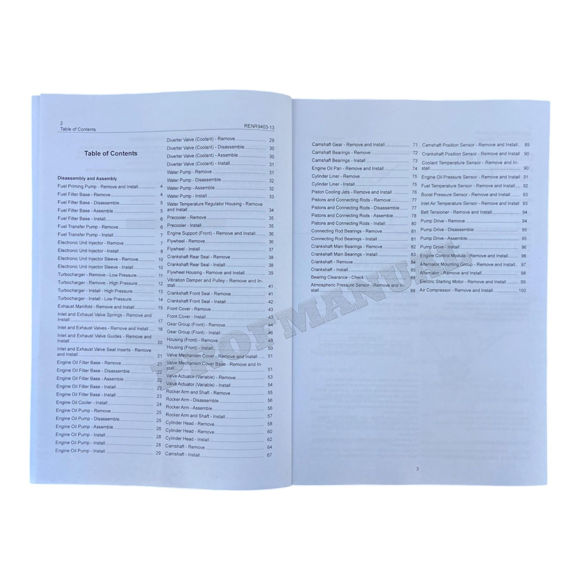 Caterpillar C15 On-Highway Engine Disassembly Assembly Manual SN MXS-Up