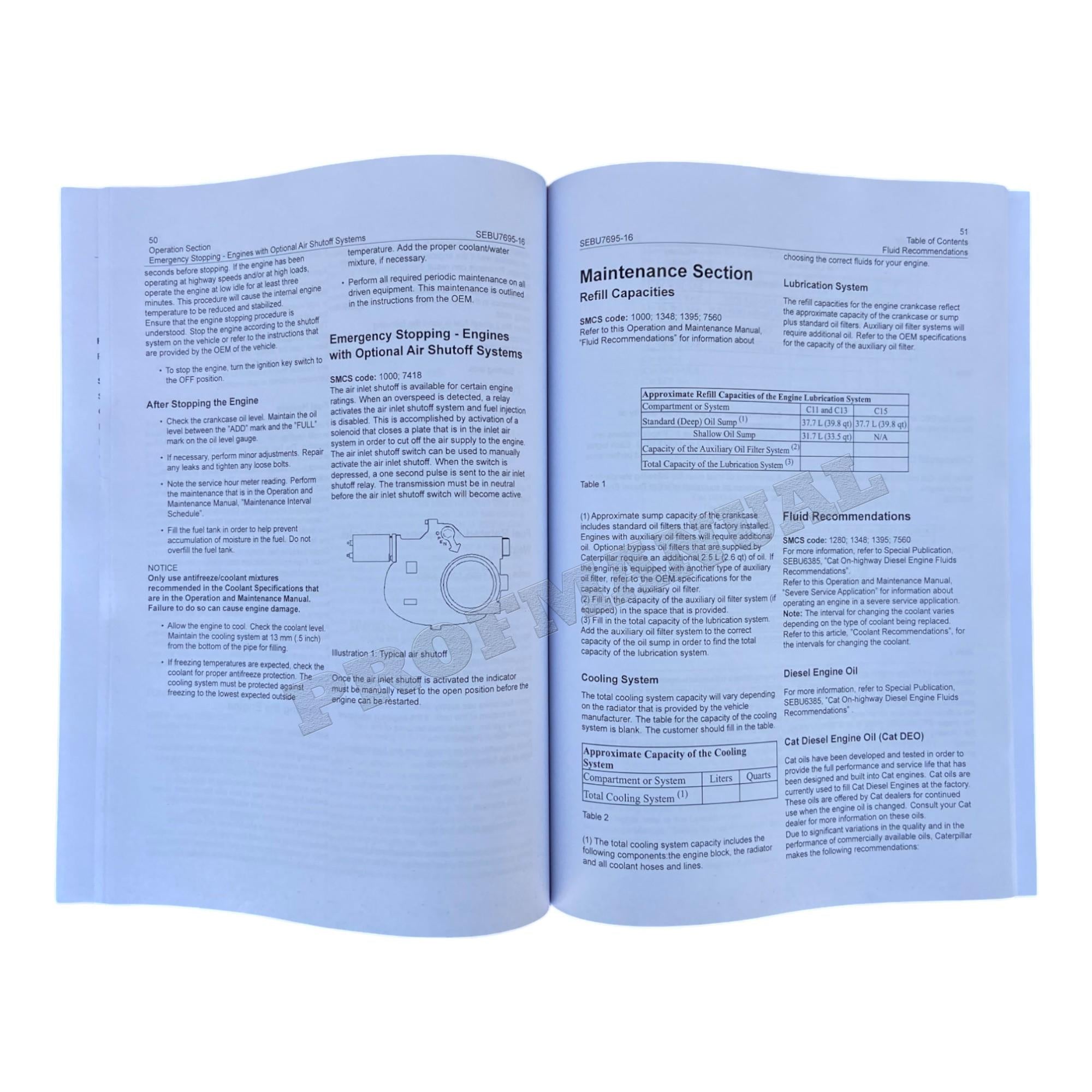 Caterpillar C11 C13 C15 On-highway Engine Operators Maintenance Manual *Send serial number