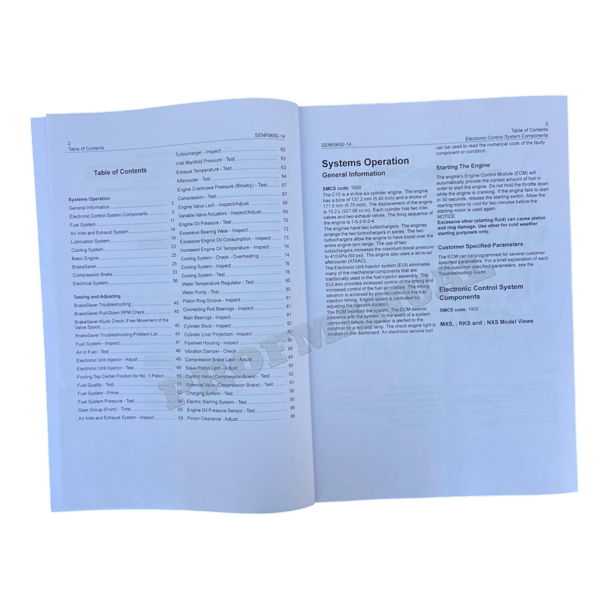 Caterpillar C15 Engine System Operation Testing Adjusting Manual SN MXS-Up
