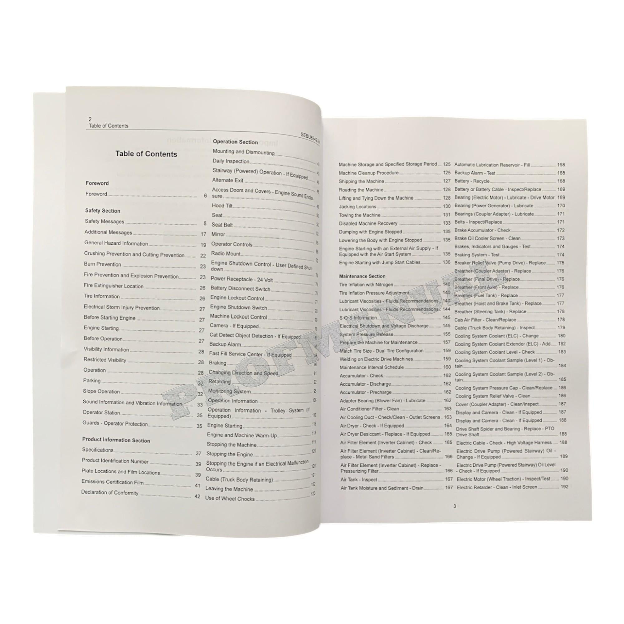 Caterpillar Cat 795F AC Off Highway Truck Operators Maintenance Manual