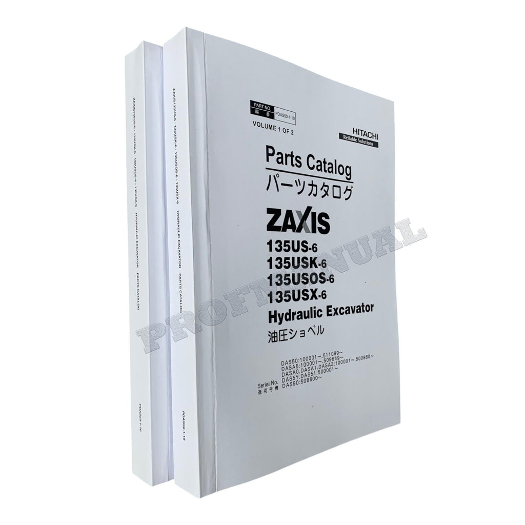 HITACHI ZAXIS ZX135US-6 ZX135USK-6 ZX135USX-6 Excavator Parts Catalog Manual