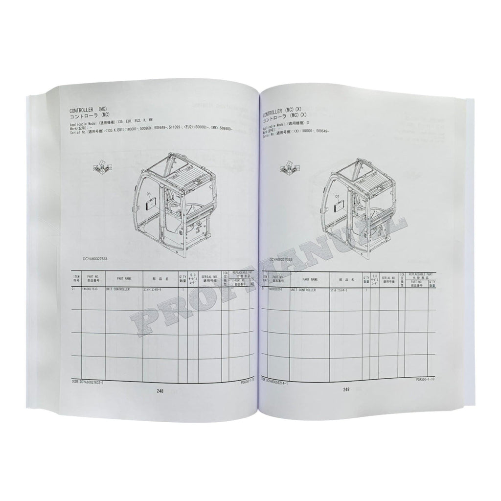 HITACHI ZAXIS ZX135US-6 ZX135USK-6 ZX135USX-6 Excavator Parts Catalog Manual