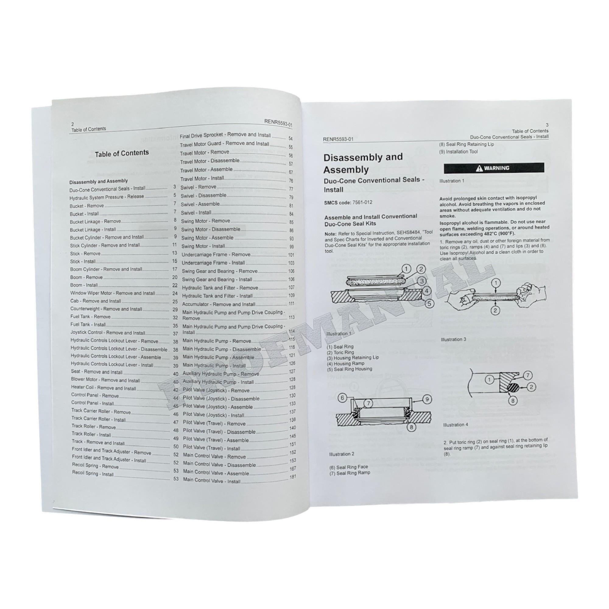 Caterpillar 303 CR Excavator Service Manual Disassembly Assembly