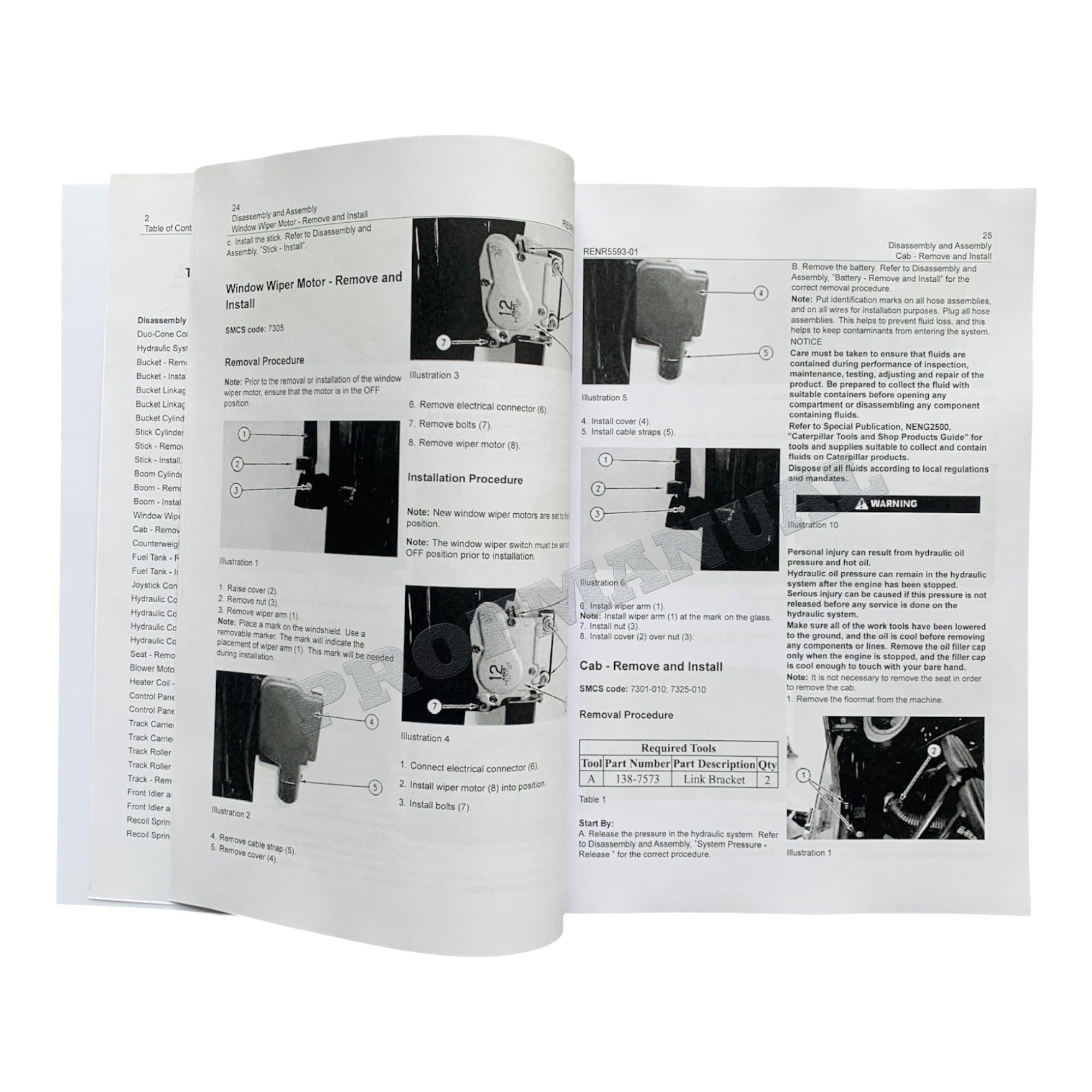 Caterpillar 303 CR Excavator Service Manual Disassembly Assembly