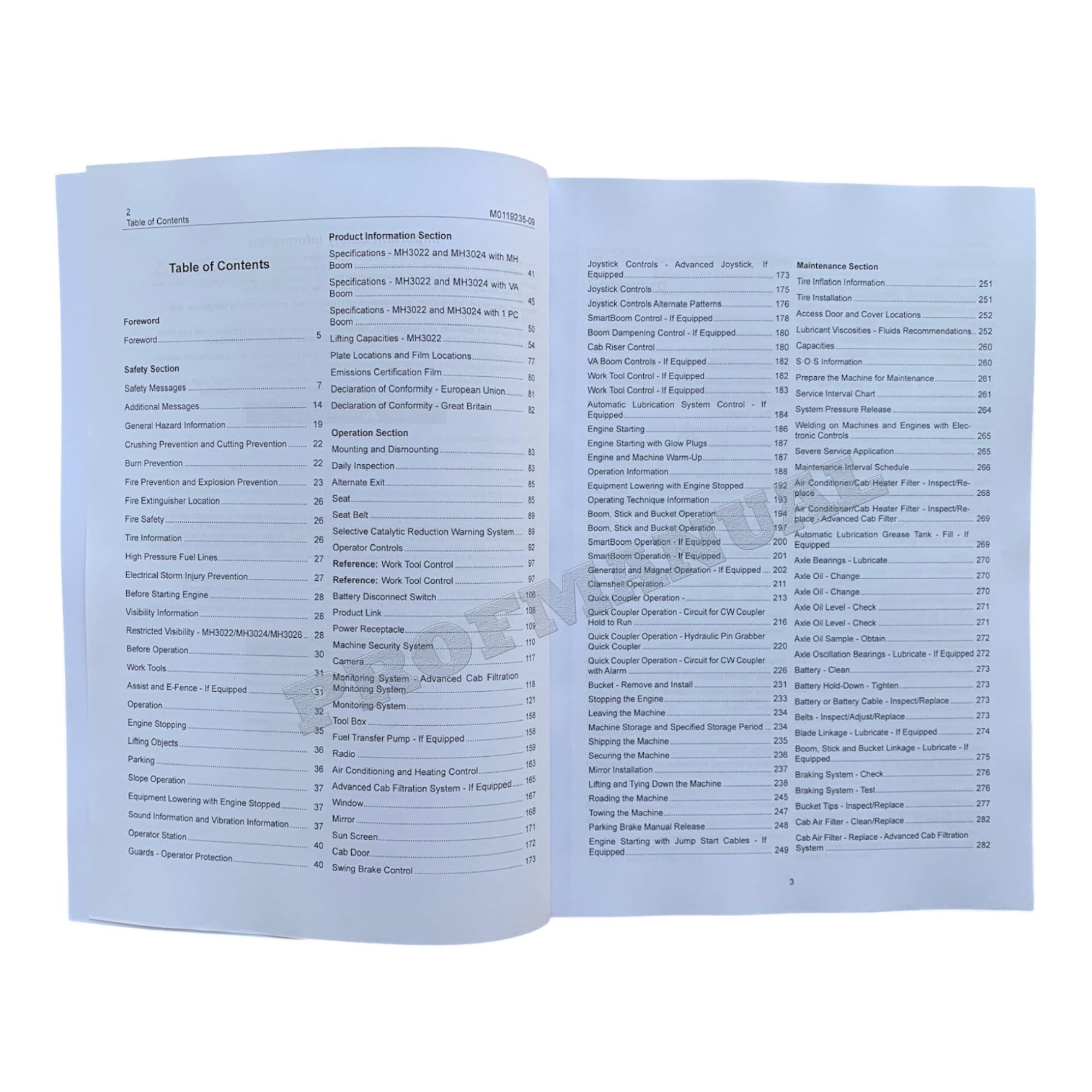 Caterpillar MH3022 MH3024 M322 MH3026 Material Handler Operators Manual