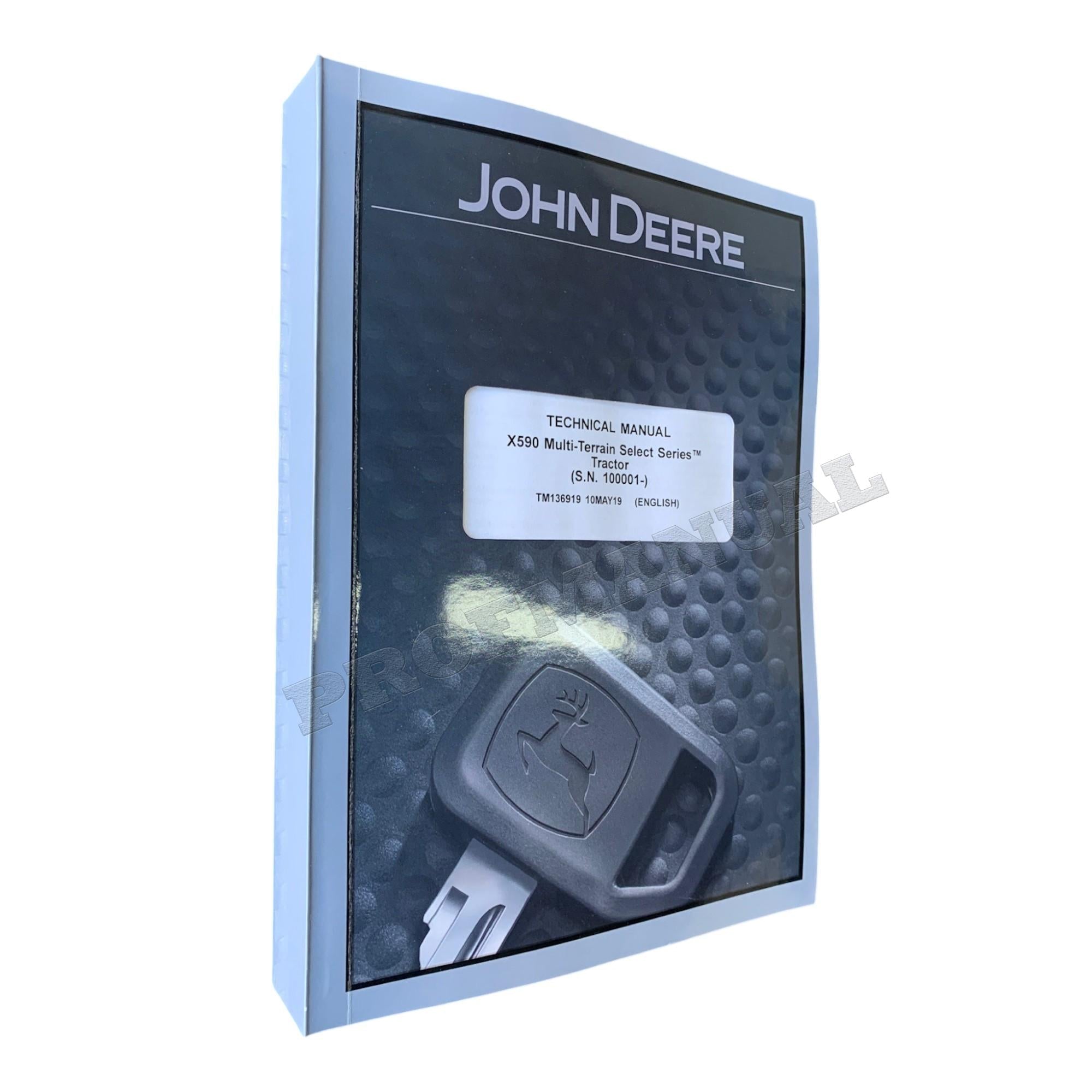 MANUAL TÉCNICO DE REPARACIÓN Y SERVICIO DEL TRACTOR JOHN DEERE X590 TM136919 