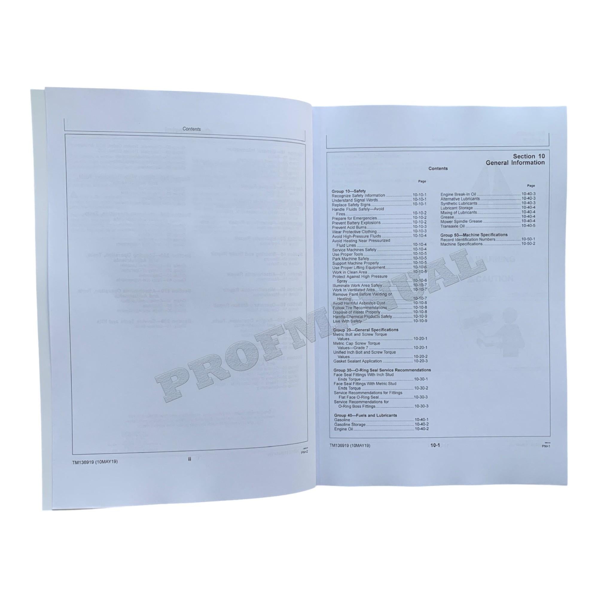 MANUAL TÉCNICO DE REPARACIÓN Y SERVICIO DEL TRACTOR JOHN DEERE X590 TM136919 