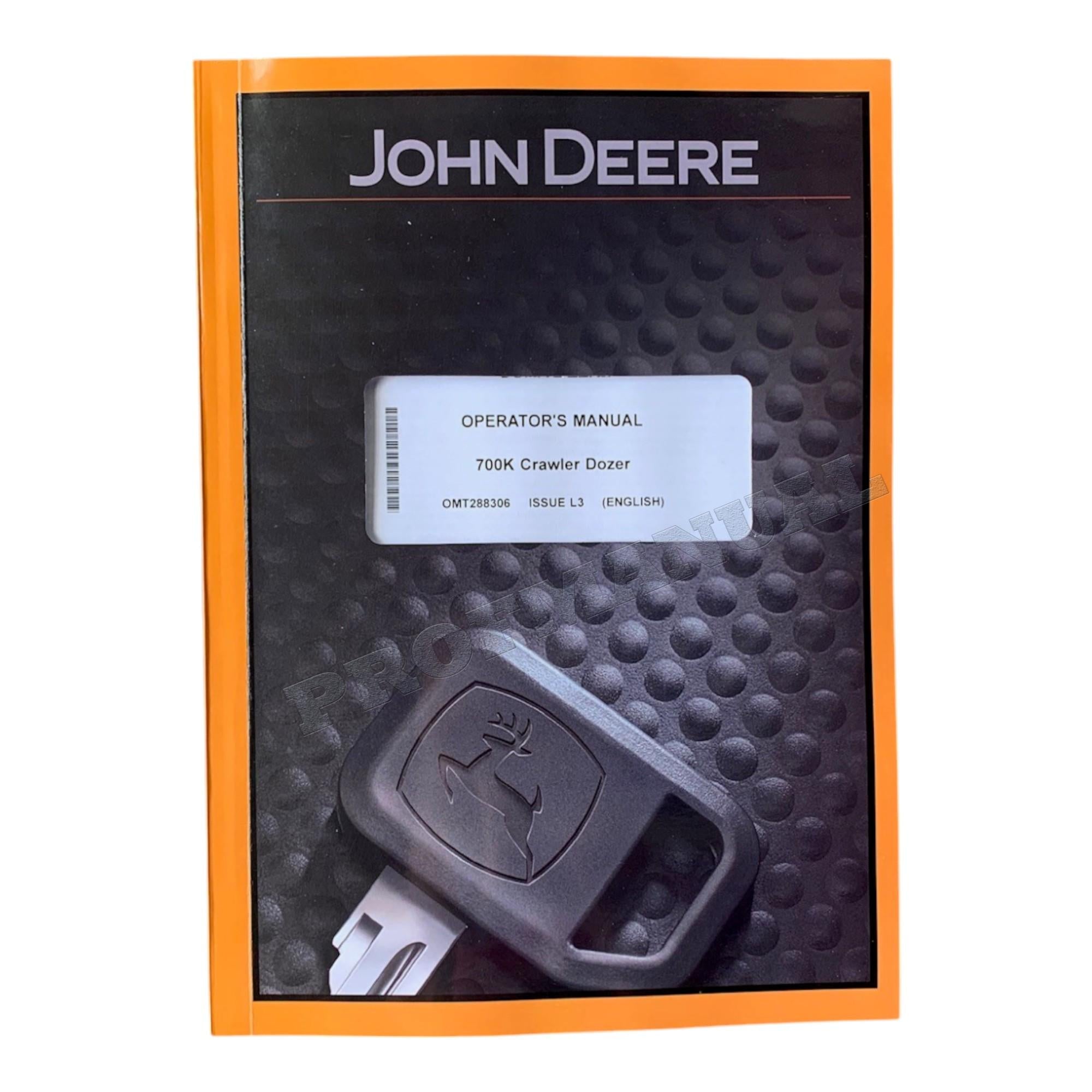 Manual del operador de la topadora sobre cadenas Jonh Deere 700K SN E217278-275435 