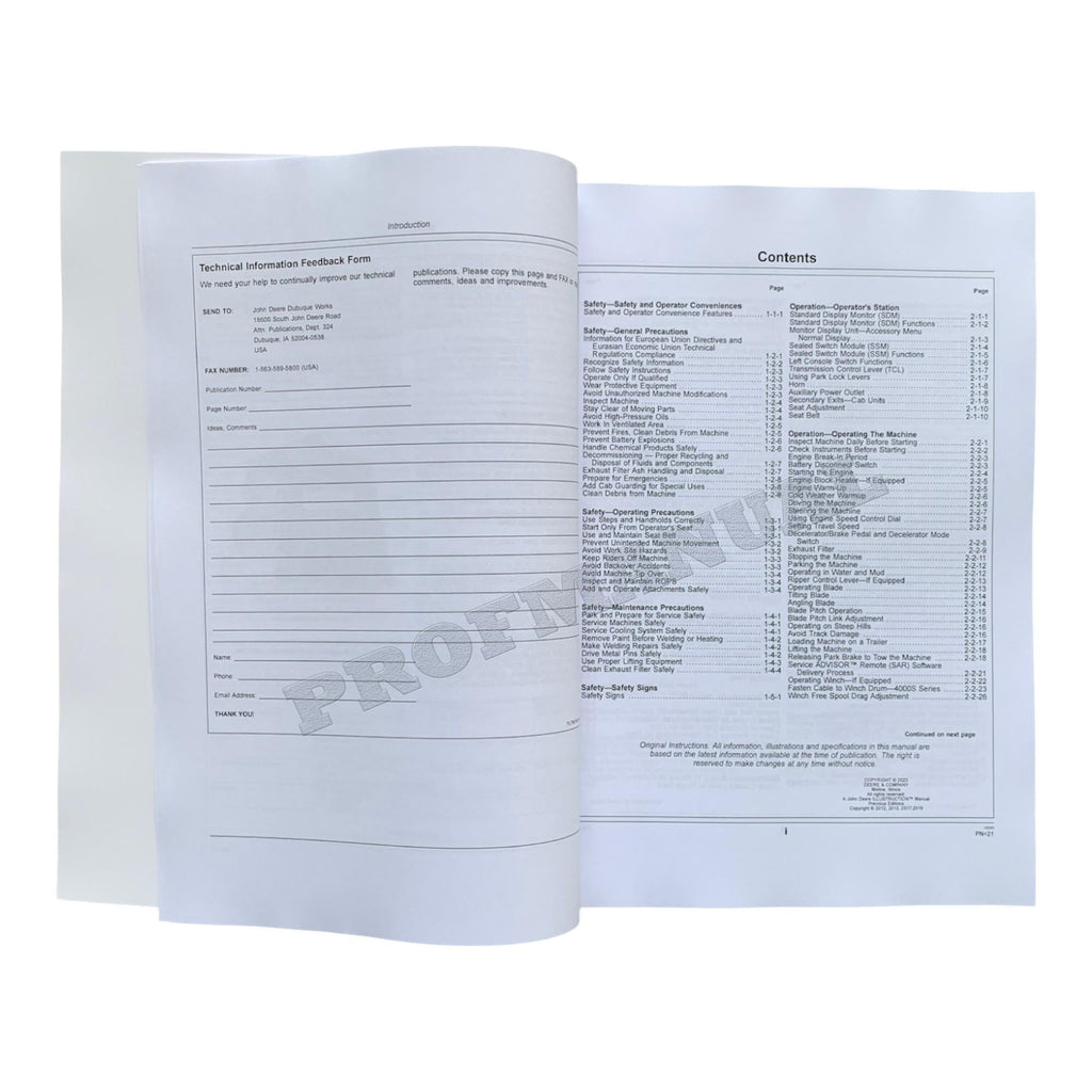 Manual del operador de la topadora sobre cadenas Jonh Deere 700K SN E217278-275435 