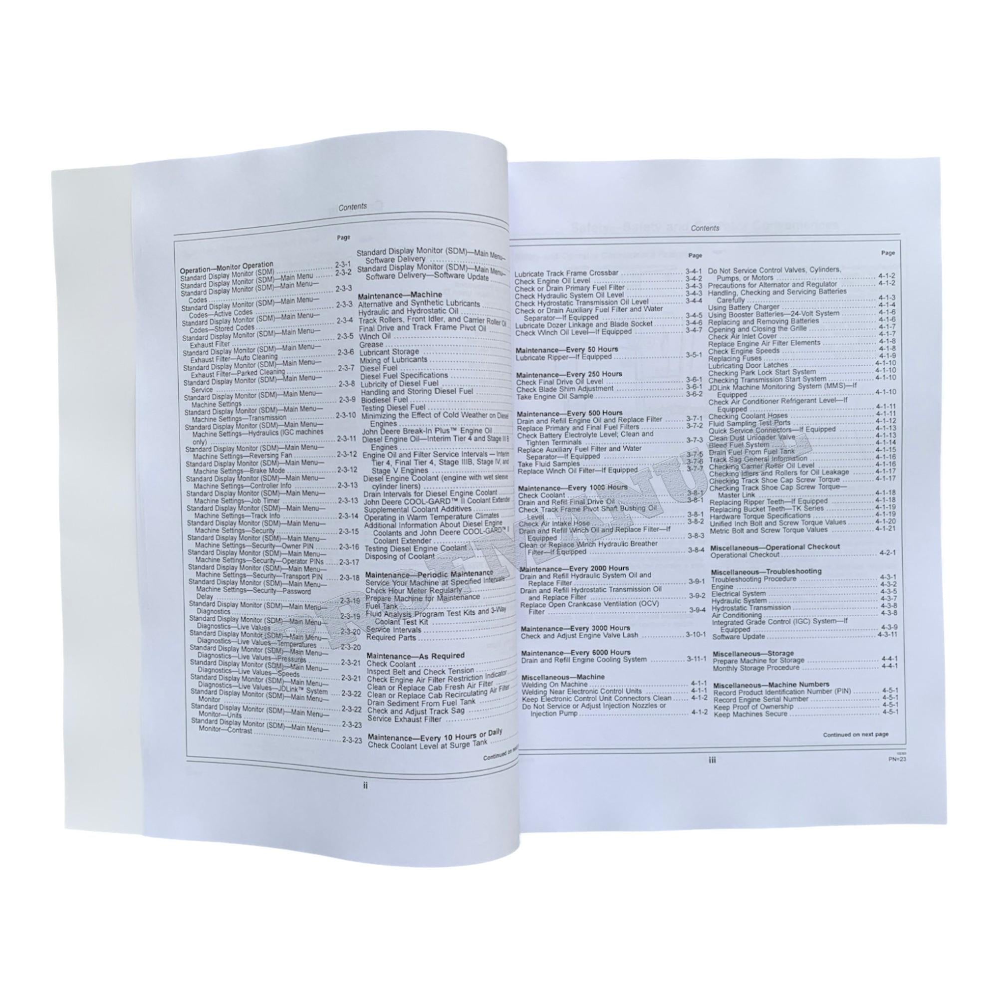 Manual del operador de la topadora sobre cadenas Jonh Deere 700K SN E217278-275435 