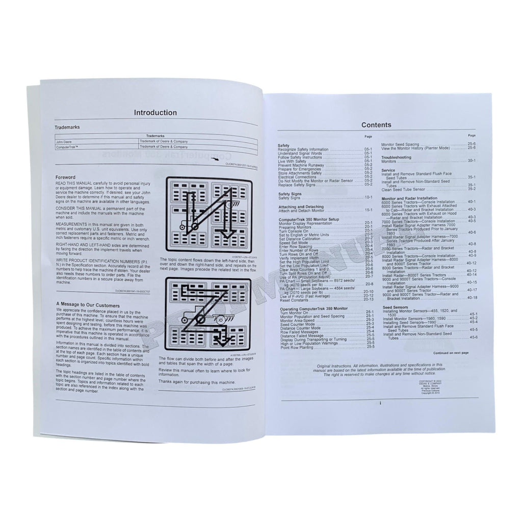 MONITORES COMPUTERTRAK DE JOHN DEERE MANUAL DEL OPERADOR DE LA SEMBRADORA