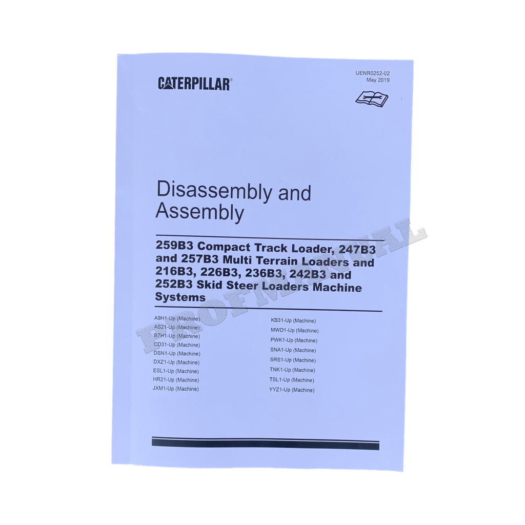Manual de servicio del cargador Caterpillar 216B3 226B3 236B3 242B3 252B3 Desmontaje Montaje